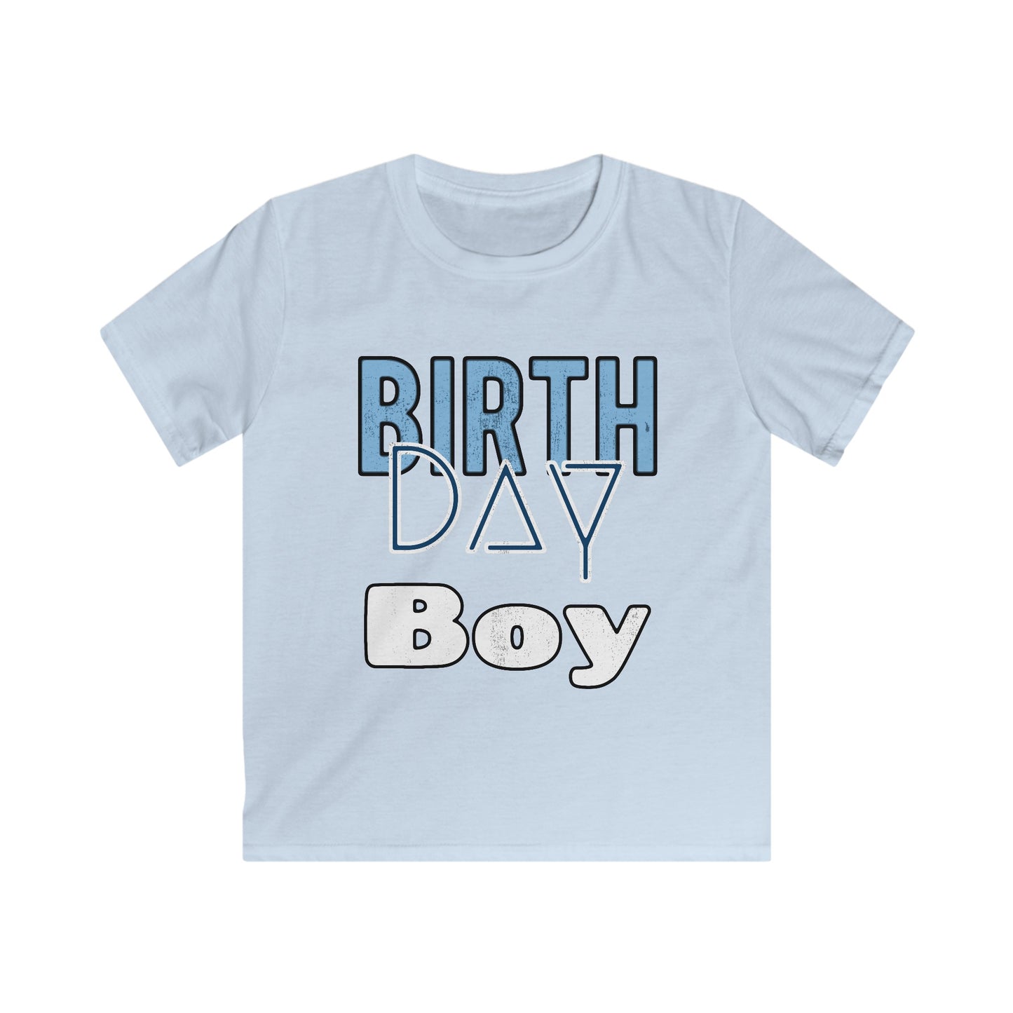 Birthday Boy Blue washed look Kids Softstyle Tee