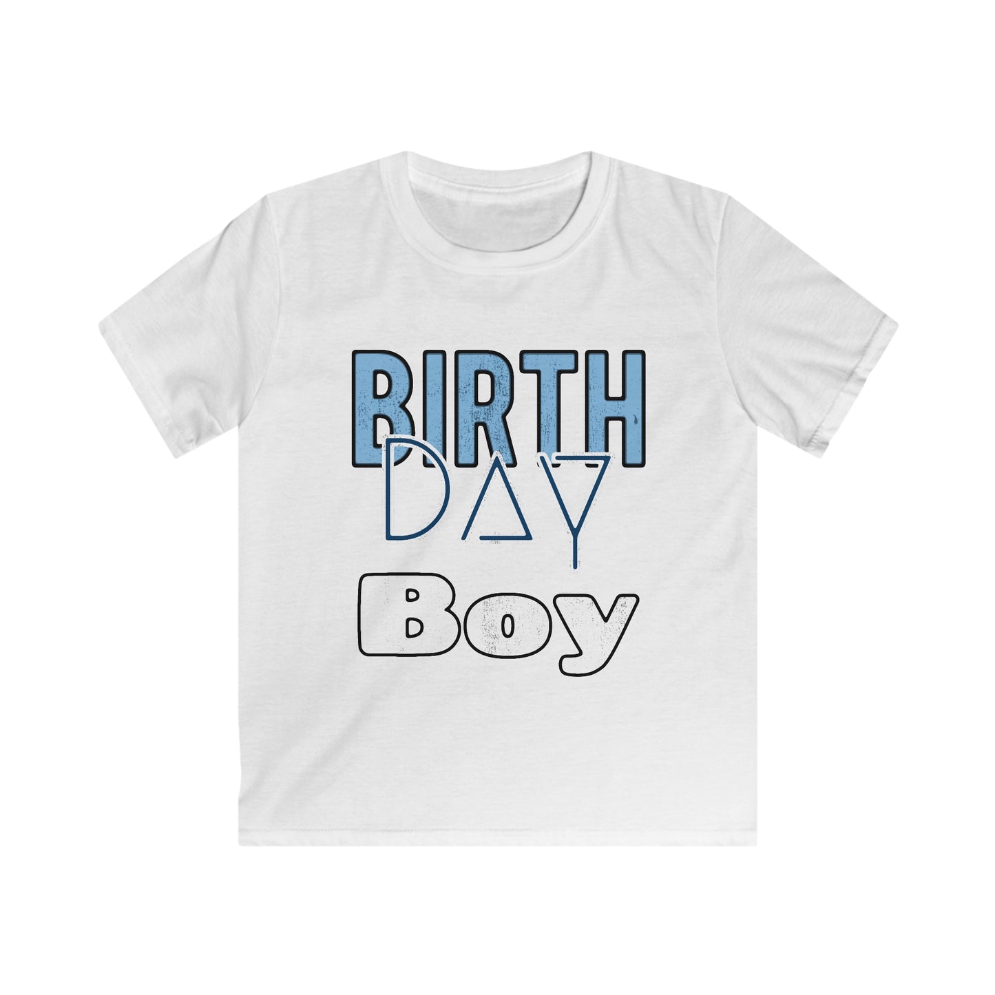 Birthday Boy Blue washed look Kids Softstyle Tee