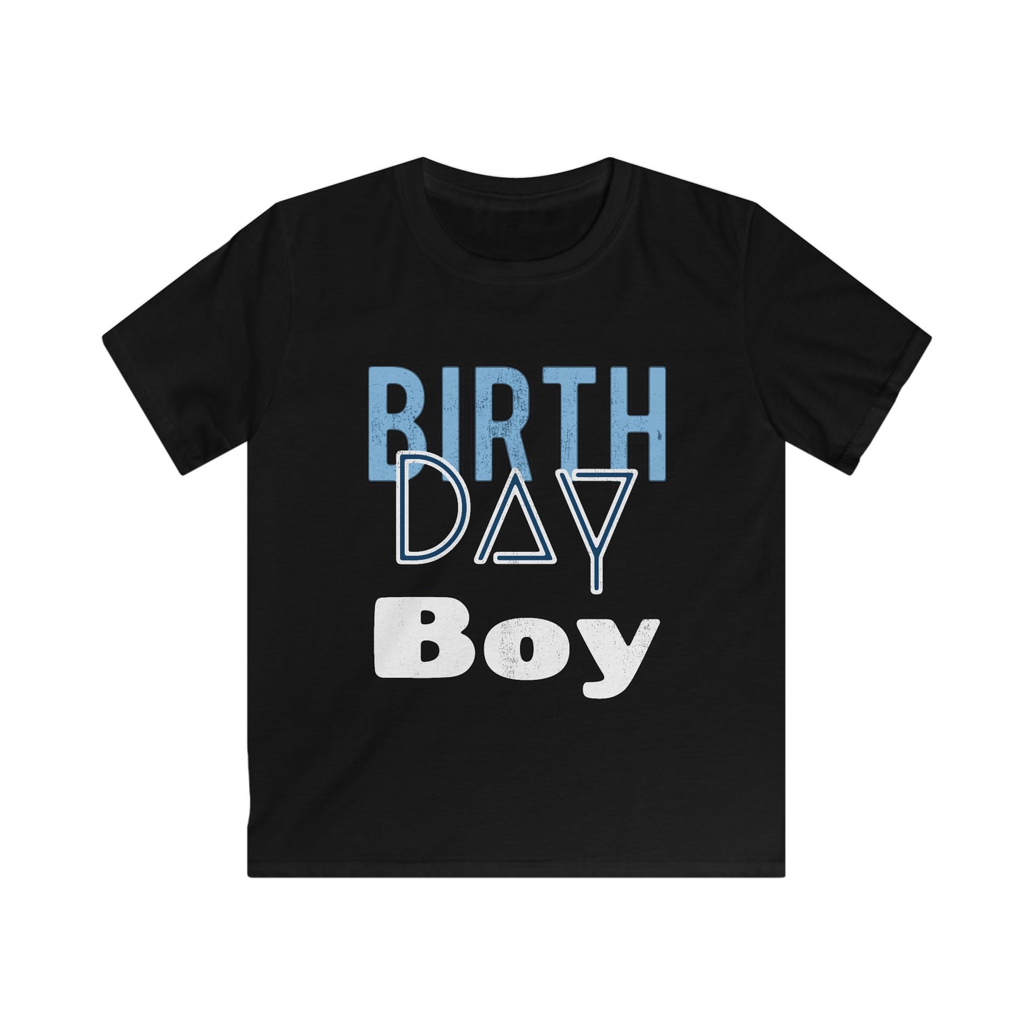 Birthday Boy Blue washed look Kids Softstyle Tee