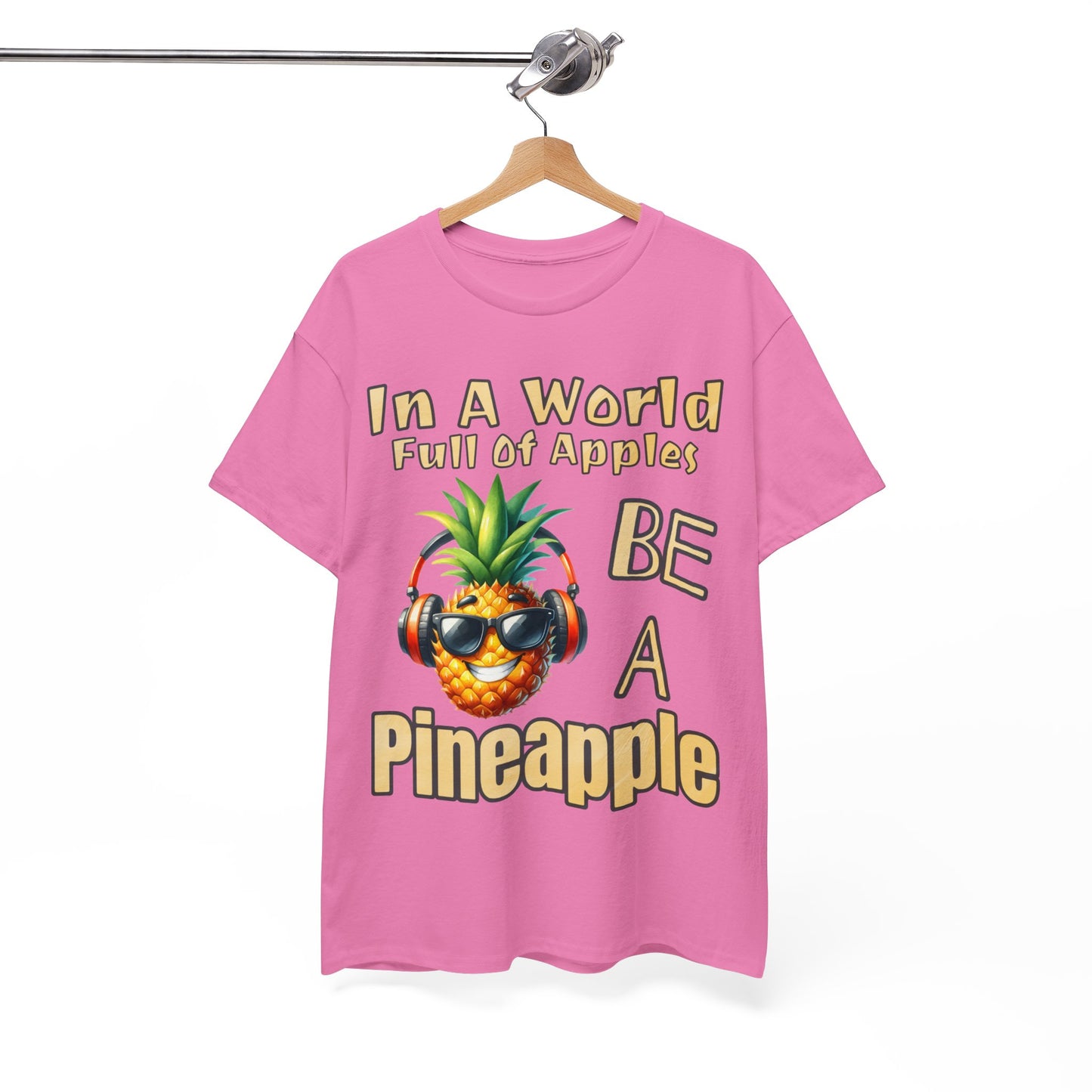 Cool Pineapple Music Headphones Unisex Heavy Cotton Tee