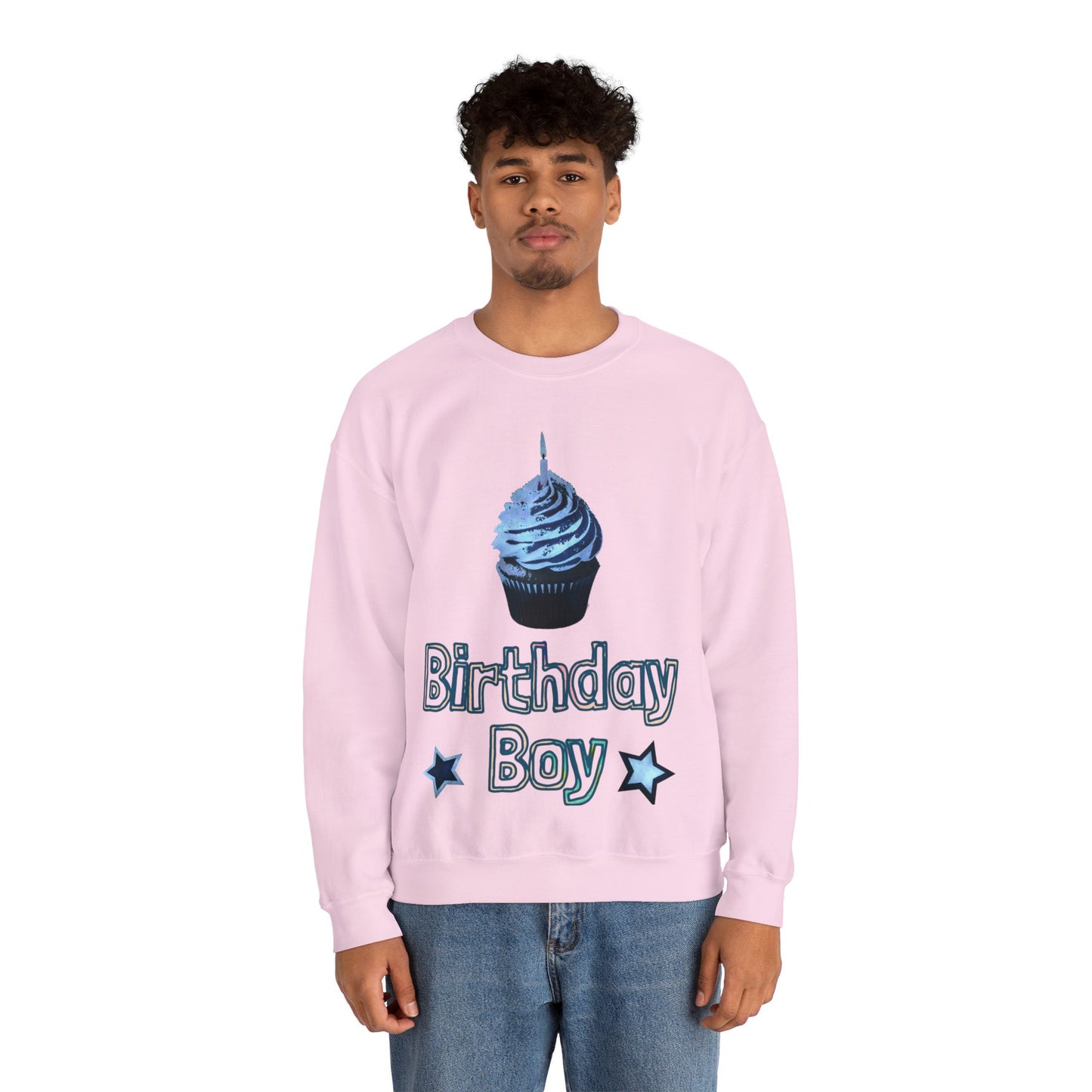 Birthday Boy Blue Cupcake Grunge look Unisex Heavy Blend™ Crewneck Sweatshirt