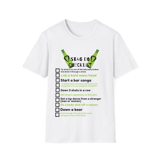 Stag Party do To Do List Funny Unisex Softstyle T-Shirt