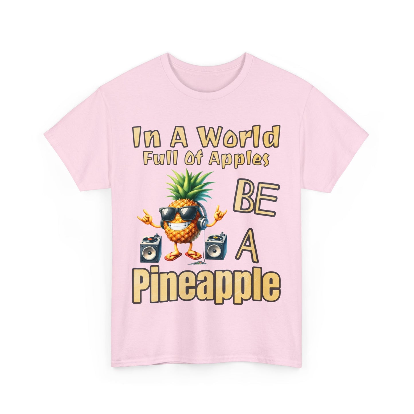 Cool Pineapple With Music & Speakers Unisex Heavy Cotton Tee