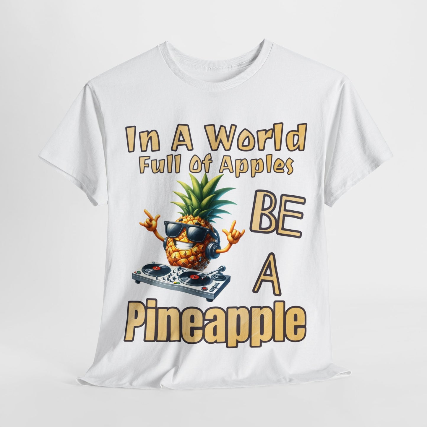 Cool Pineapple DJ Music Decks Unisex Heavy Cotton Tee