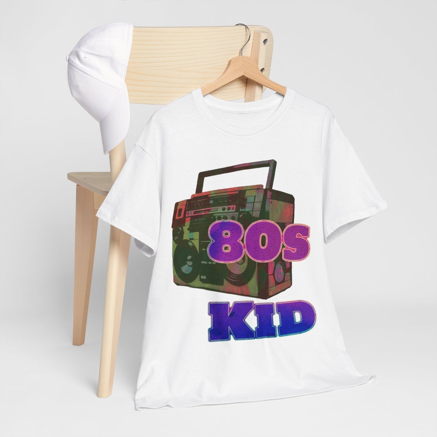 80s Kid Stunning Boombox design Unisex Heavy Cotton Tee