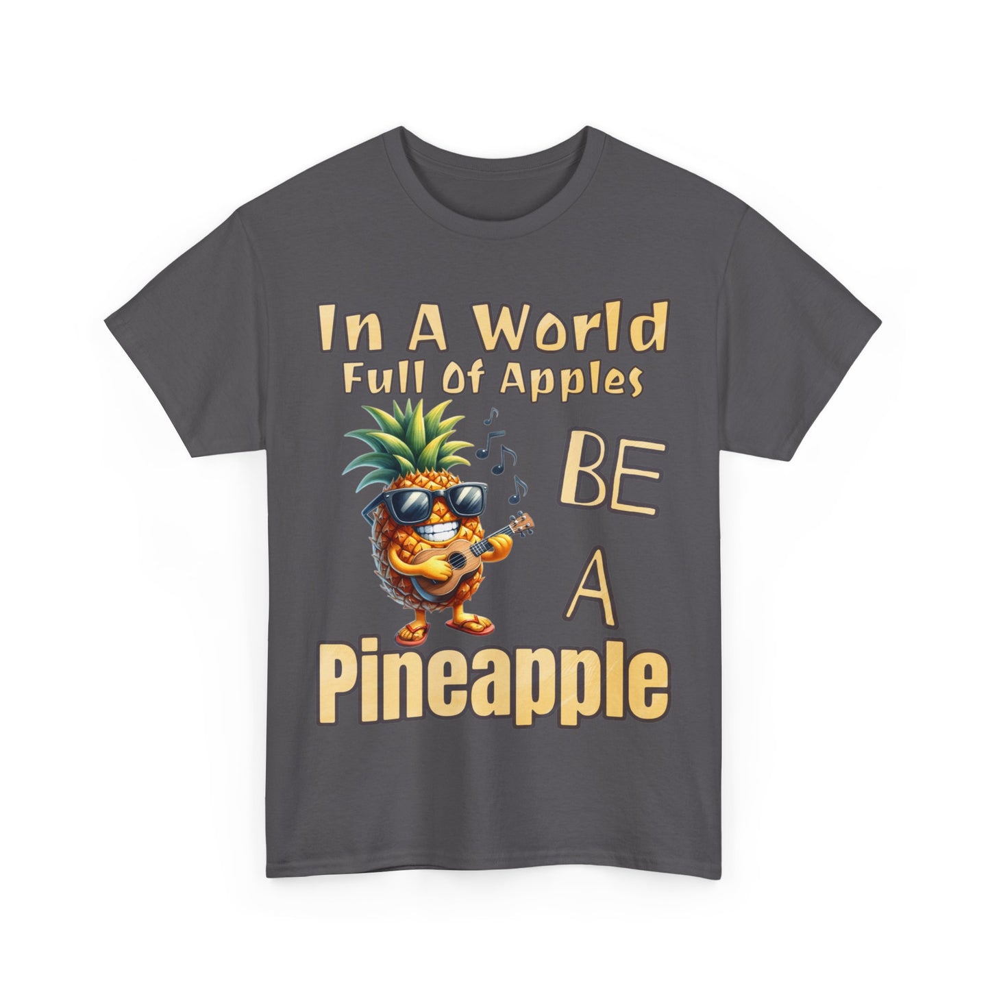 Cool Pineapple Guitar Music Design Unisex Heavy Cotton Tee