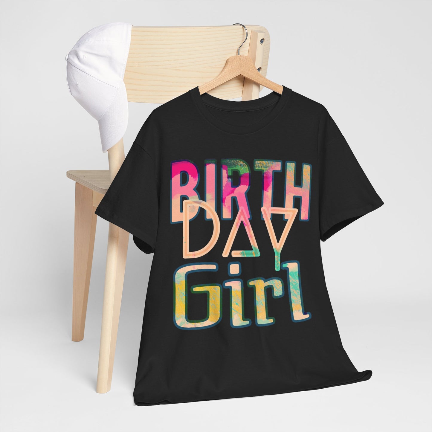 Birthday Girl Pink Street Art Unisex Heavy Cotton Tee