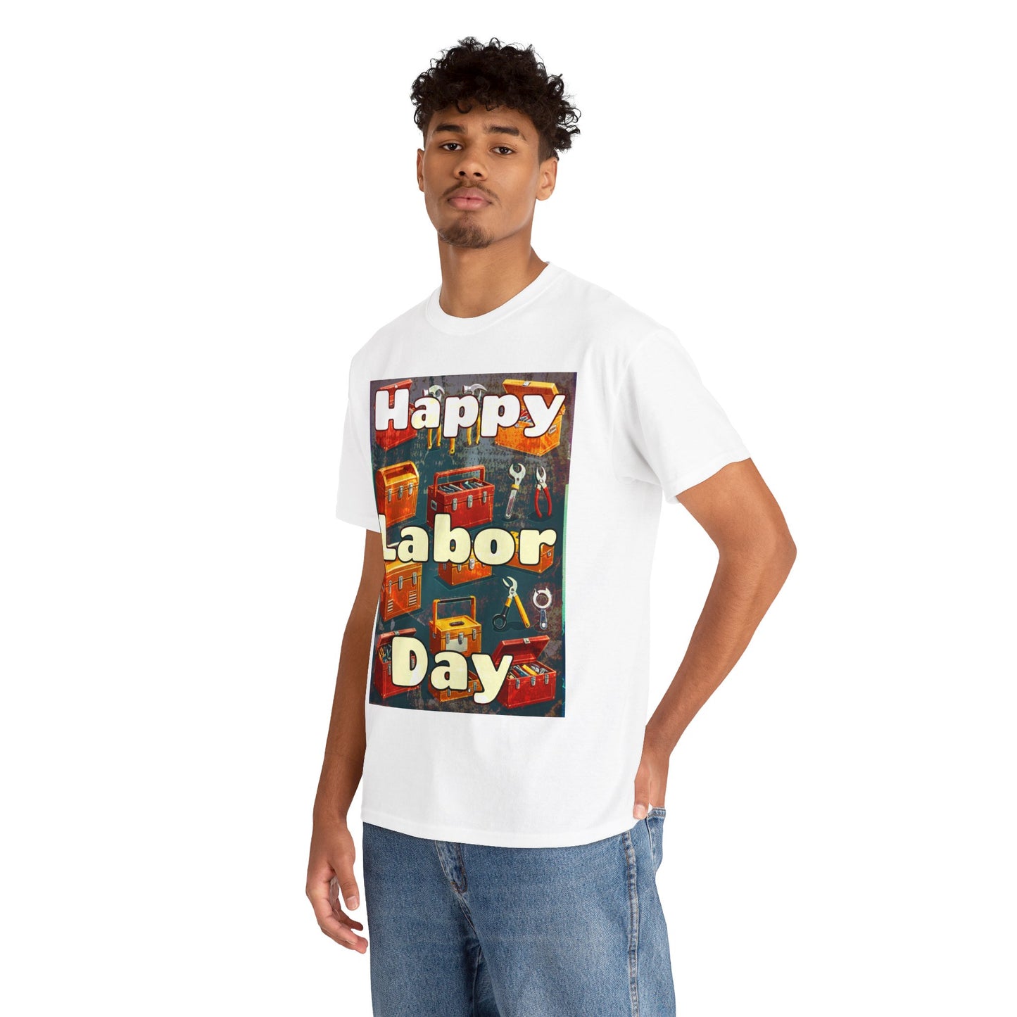 Happy Labor Day Celebrations Grunge Unisex Heavy Cotton Tee