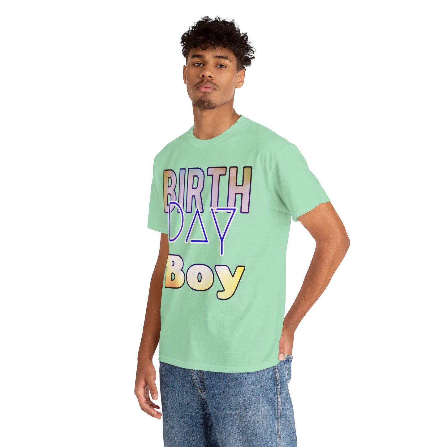 Birthday Boy Gold & Blue Unisex Heavy Cotton Tee