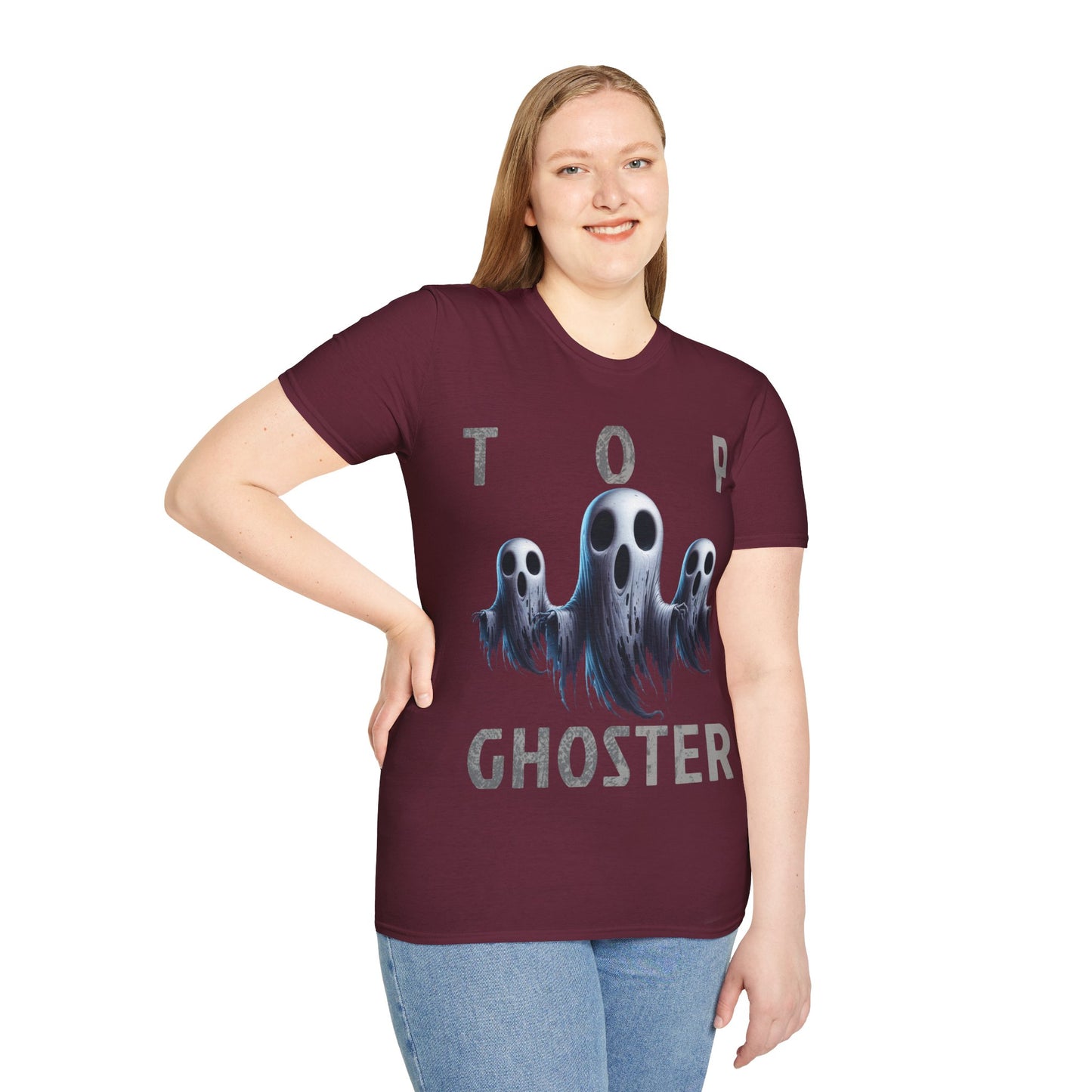 Top Ghoster Ghoul Spirit Scary Creepy Festive Happy Halloween T-Shirt