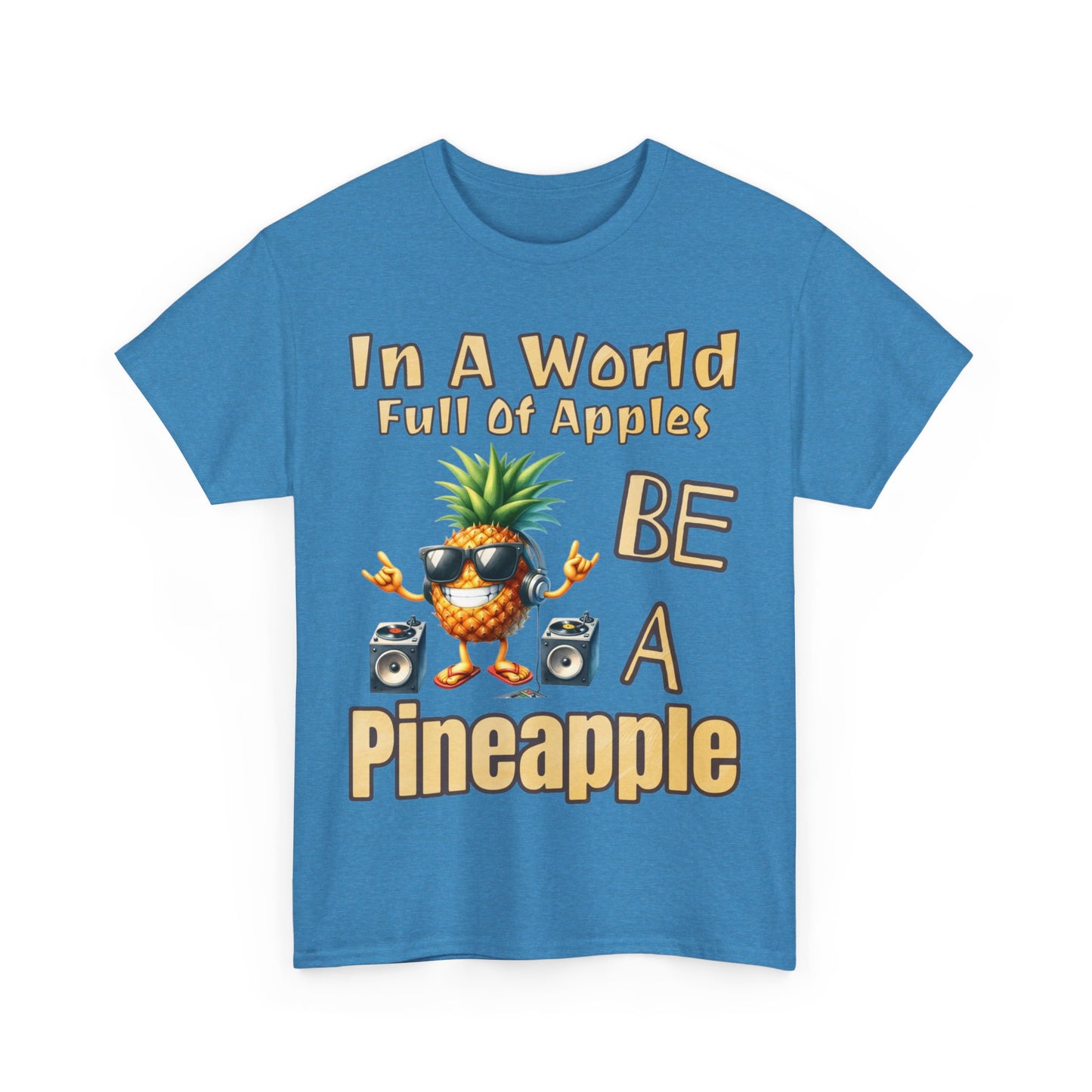 Cool Pineapple With Music & Speakers Unisex Heavy Cotton Tee