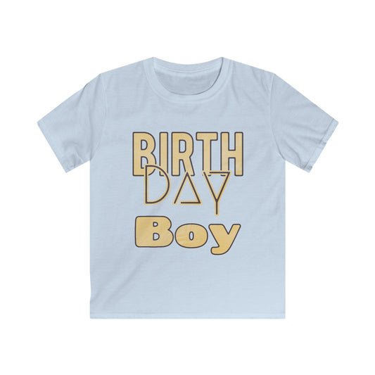 Birthday Boy Gold Wash look Kids Softstyle Tee