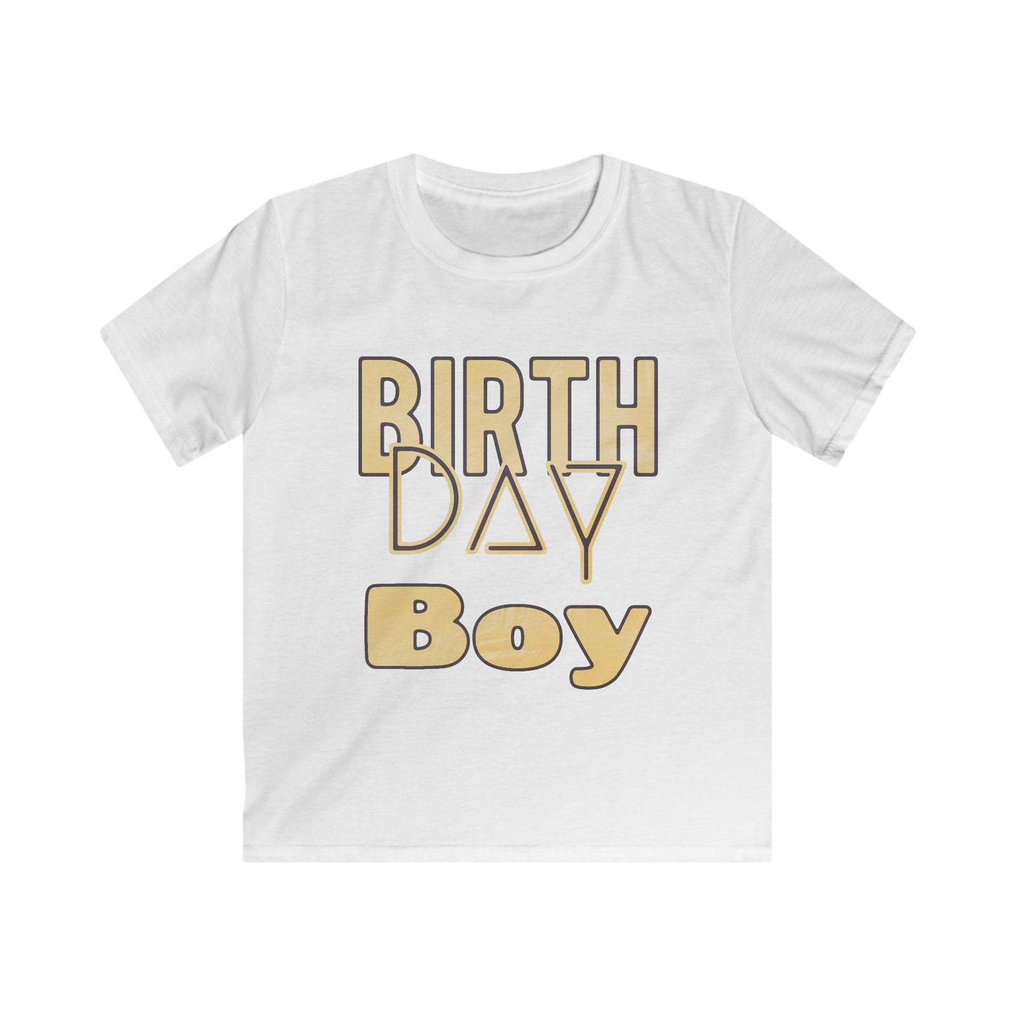 Birthday Boy Gold Wash look Kids Softstyle Tee