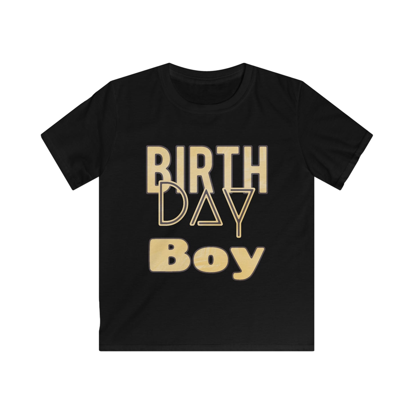 Birthday Boy Gold Wash look Kids Softstyle Tee