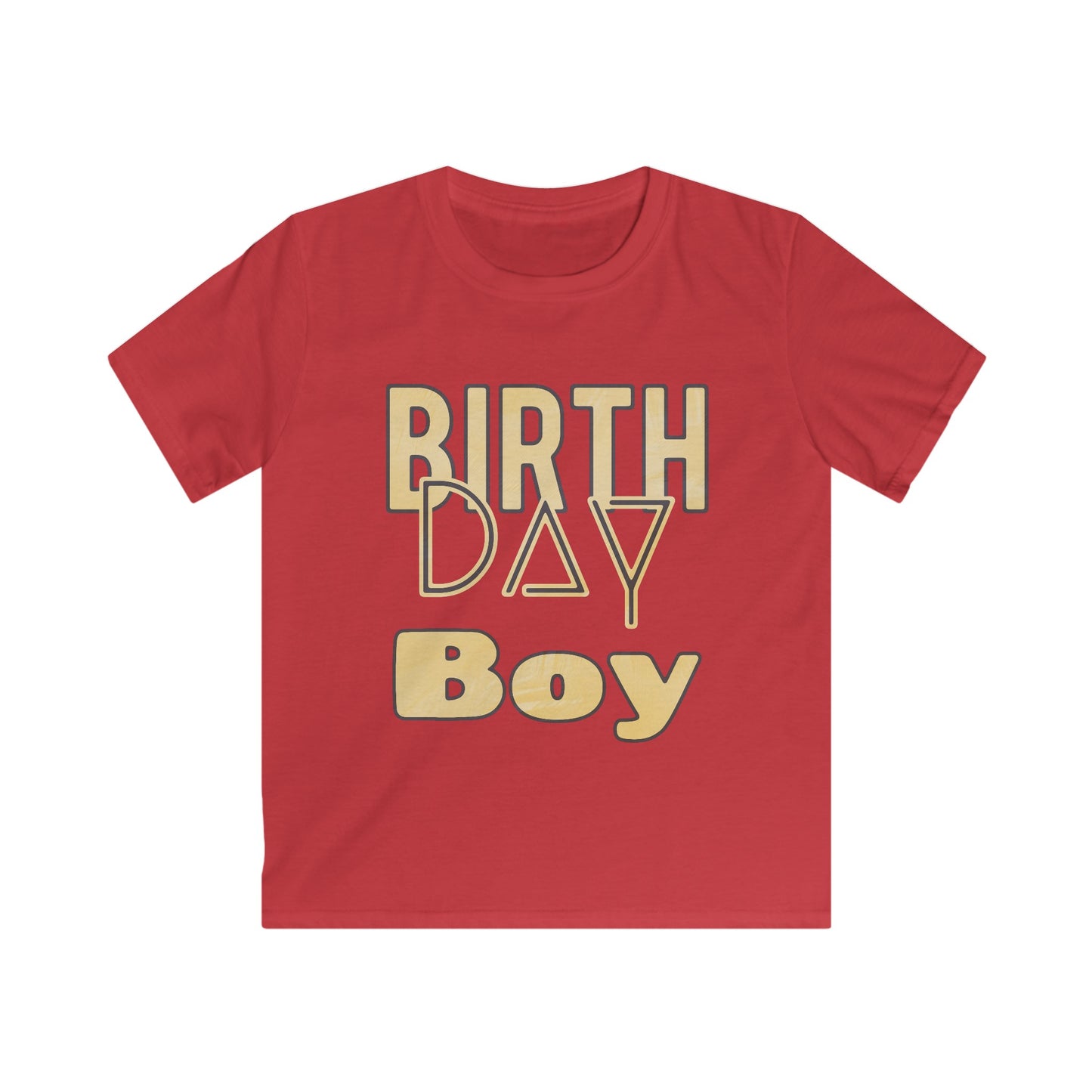 Birthday Boy Gold Wash look Kids Softstyle Tee