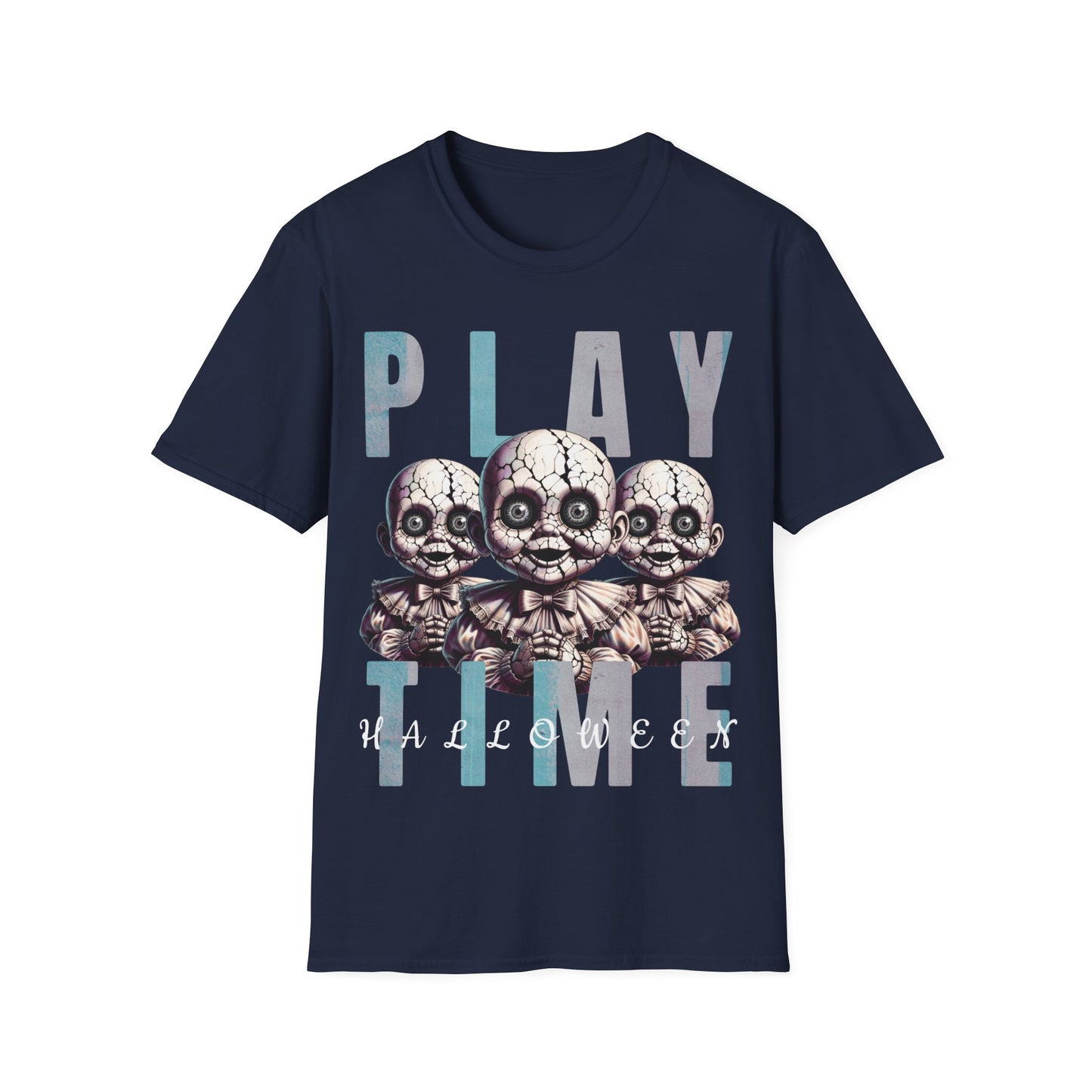 Creepy Scary Doll Play Time Halloween Trick or Treat Tshirt