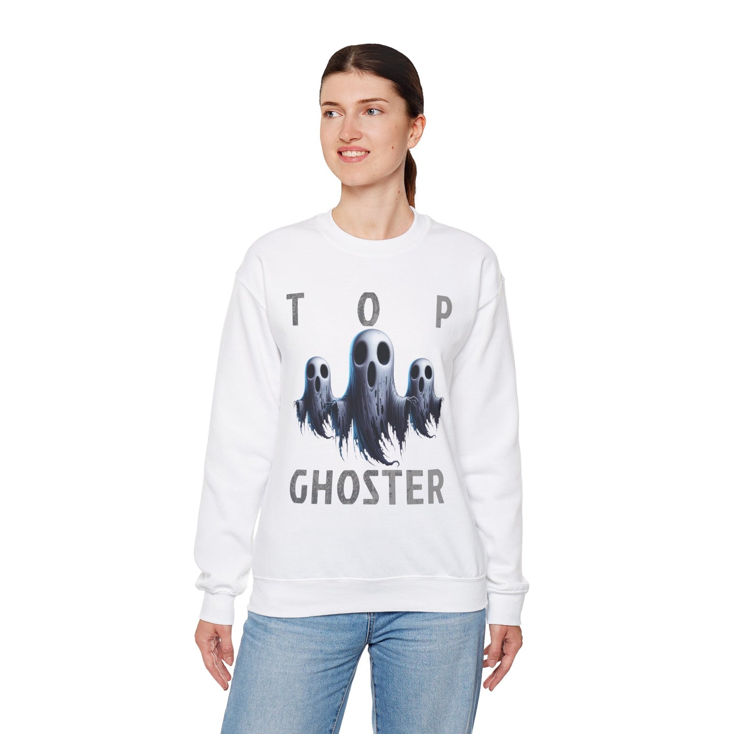 Top Ghoster Ghost Ghoul Scary Creepy Happy Halloween Sweatshirt