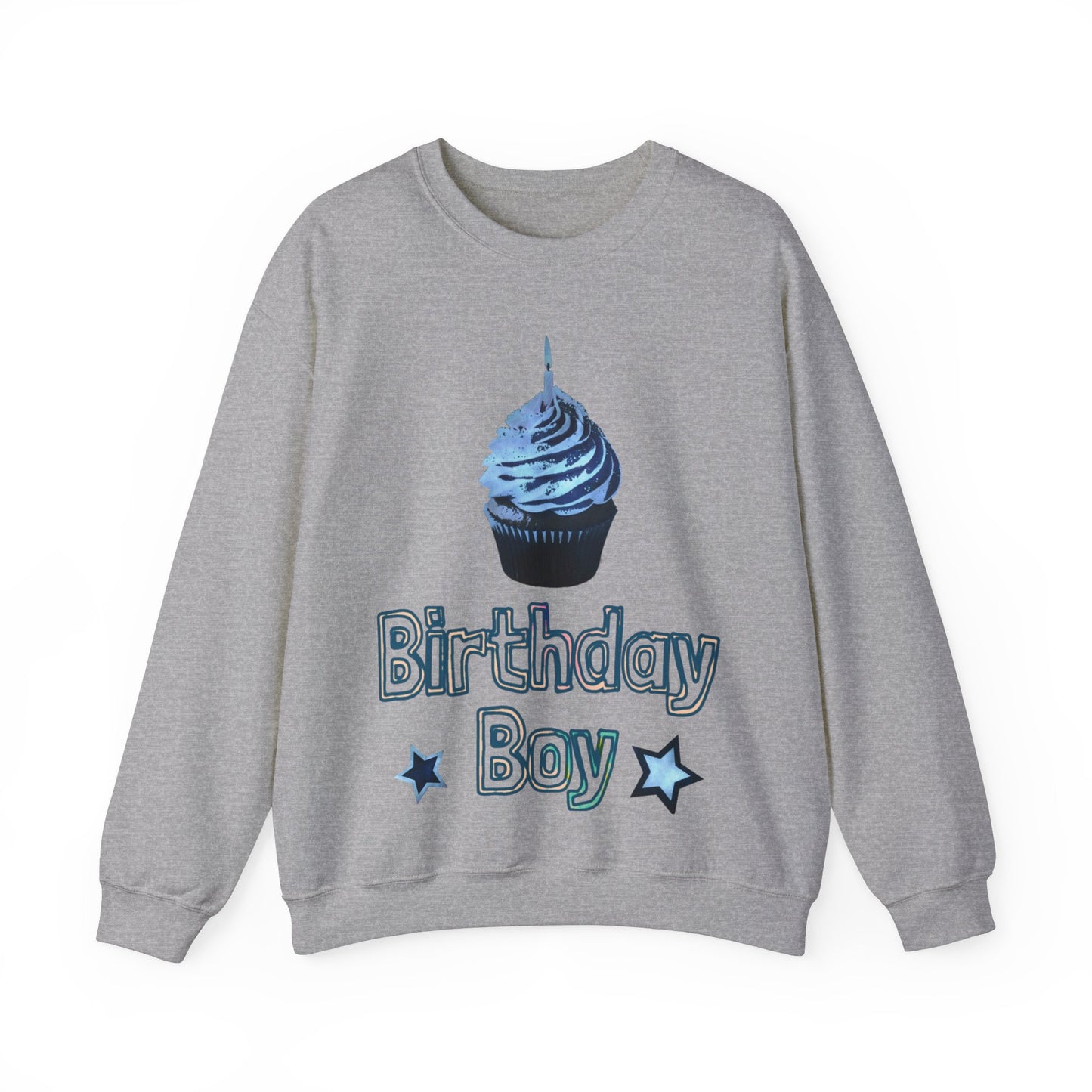 Birthday Boy Blue Cupcake Grunge look Unisex Heavy Blend™ Crewneck Sweatshirt