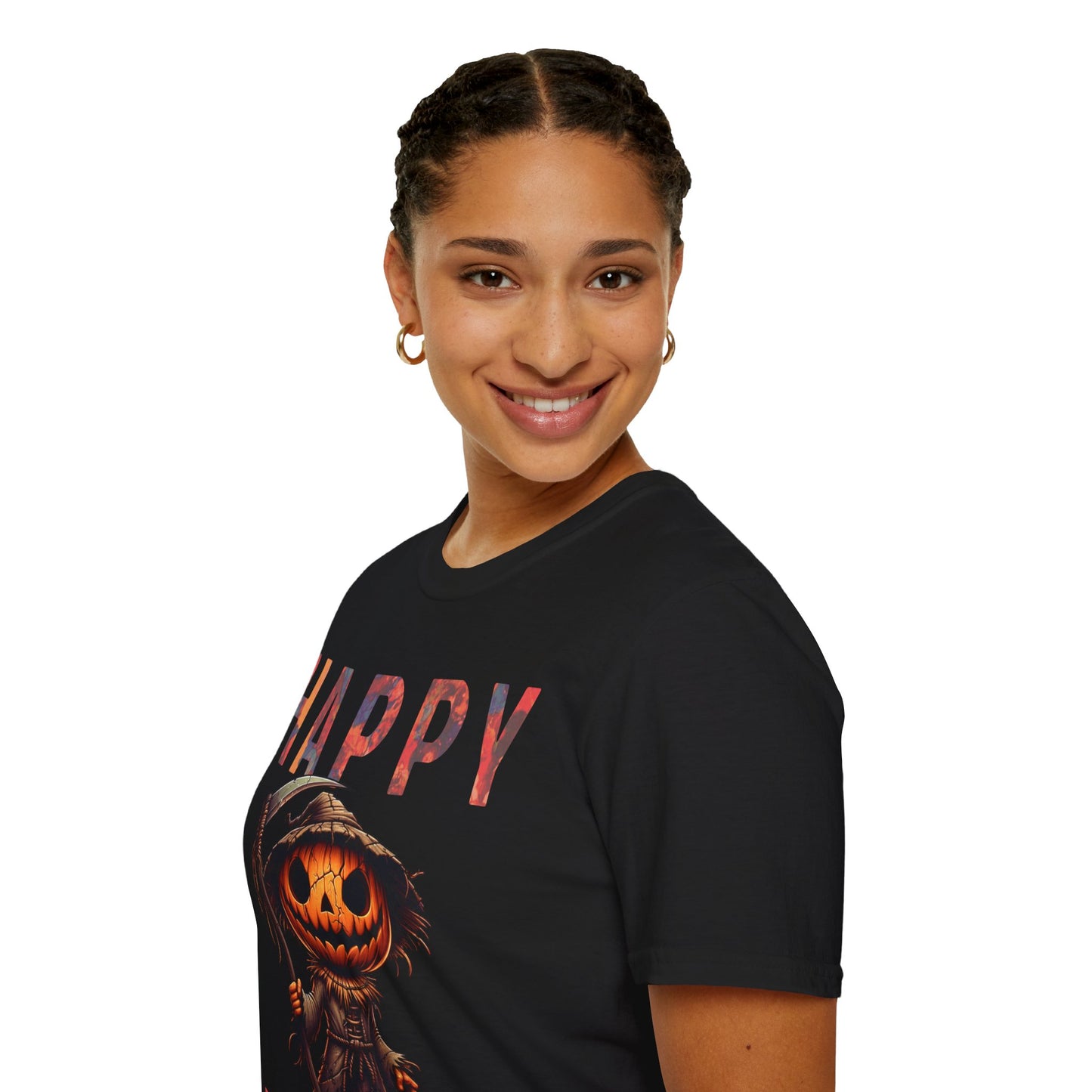 Pumpkin Grim Reaper Scary Creepy Festive Happy Halloween T-Shirt