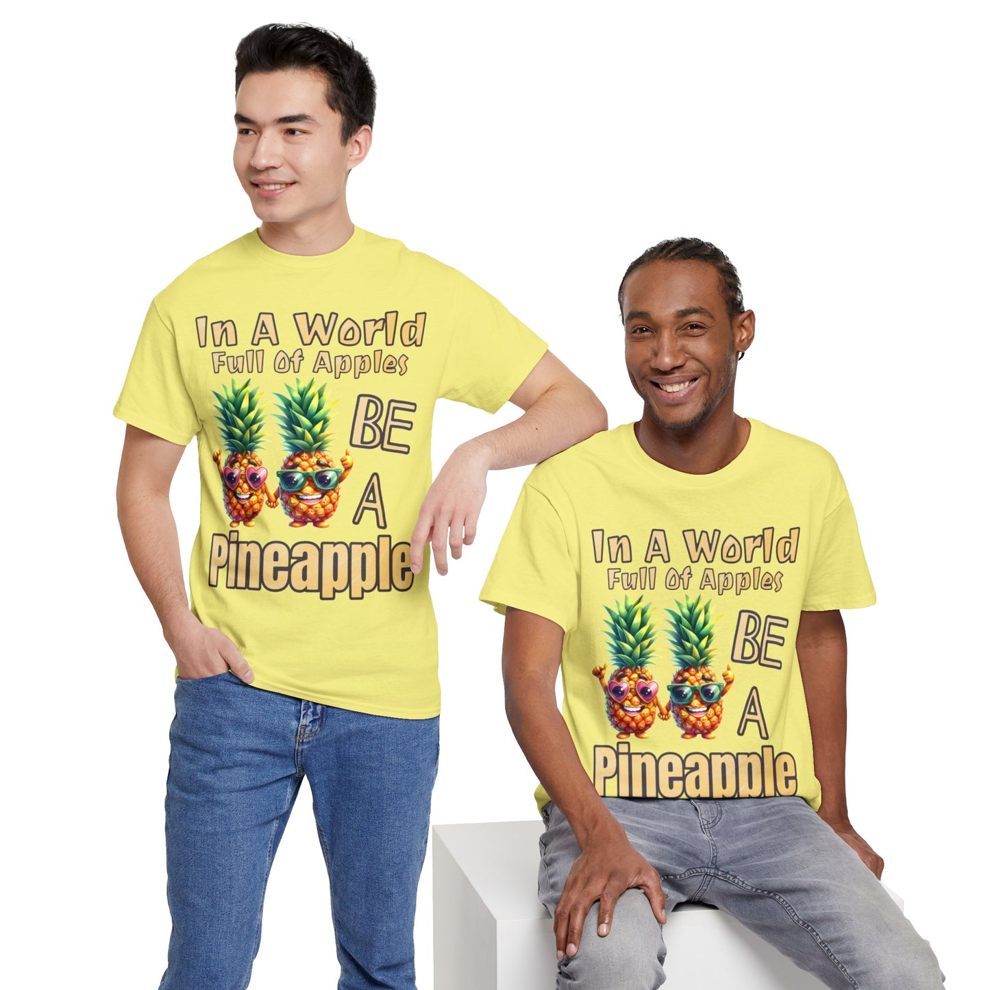 Cool Pineapple Couple Mr & Mrs Unisex Heavy Cotton Tee