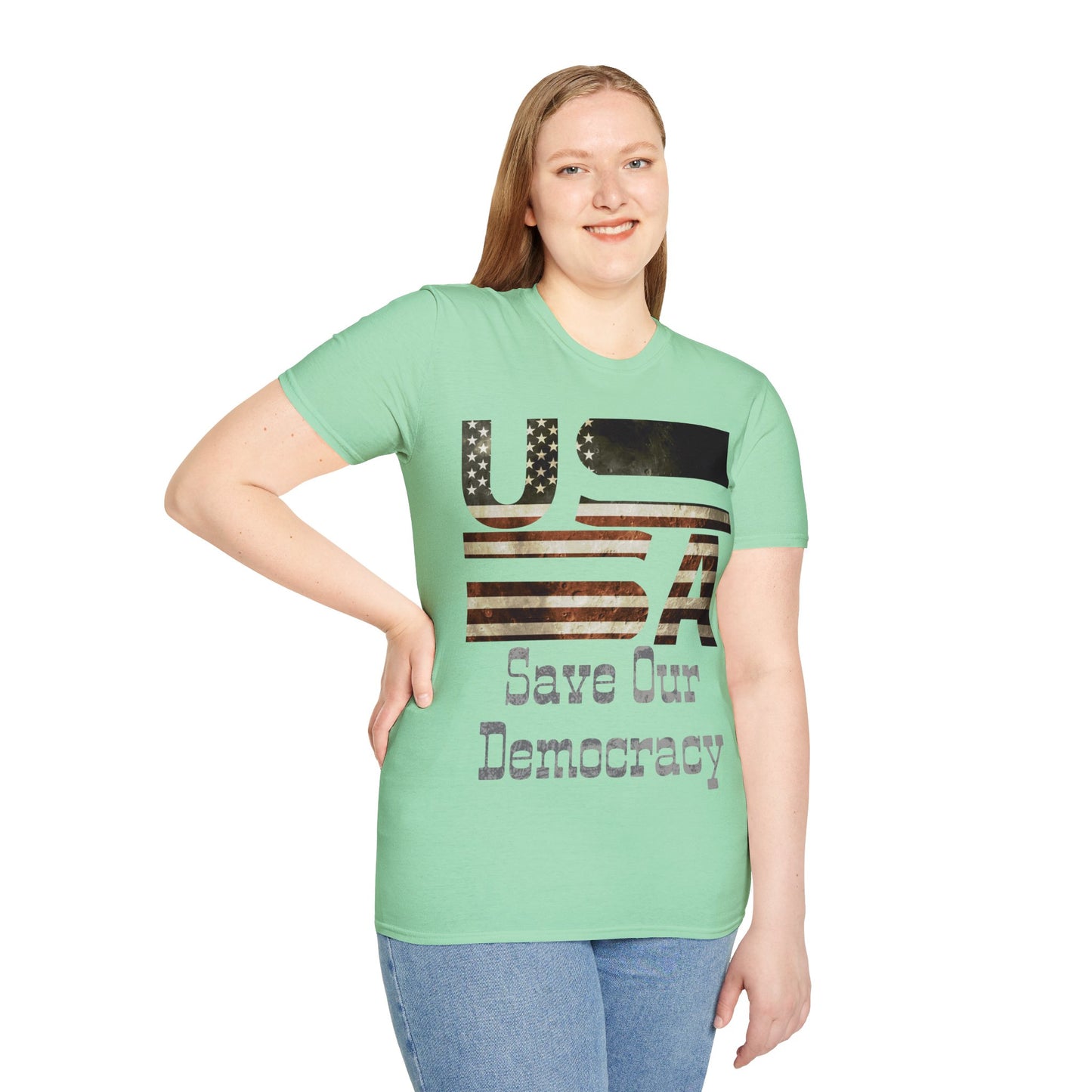 USA Save Our Democracy Unisex Softstyle T-Shirt