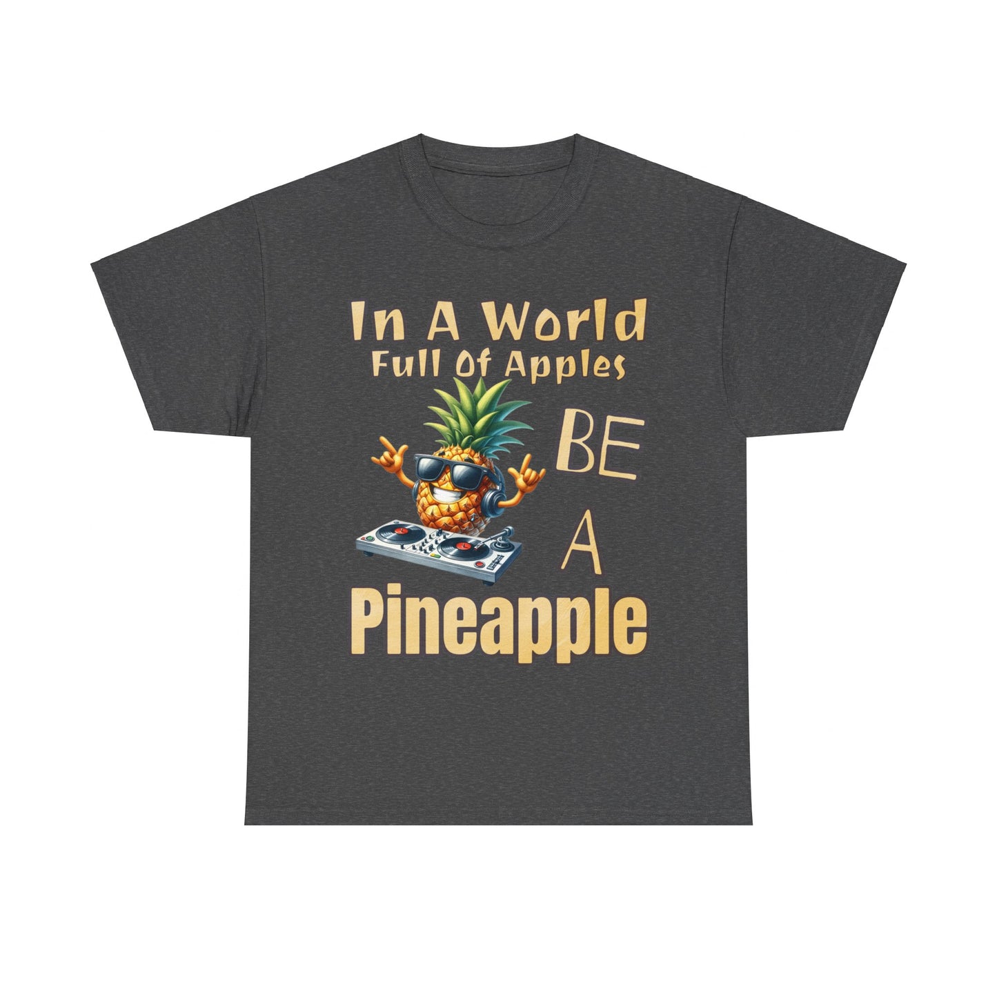 Cool Pineapple DJ Music Decks Unisex Heavy Cotton Tee