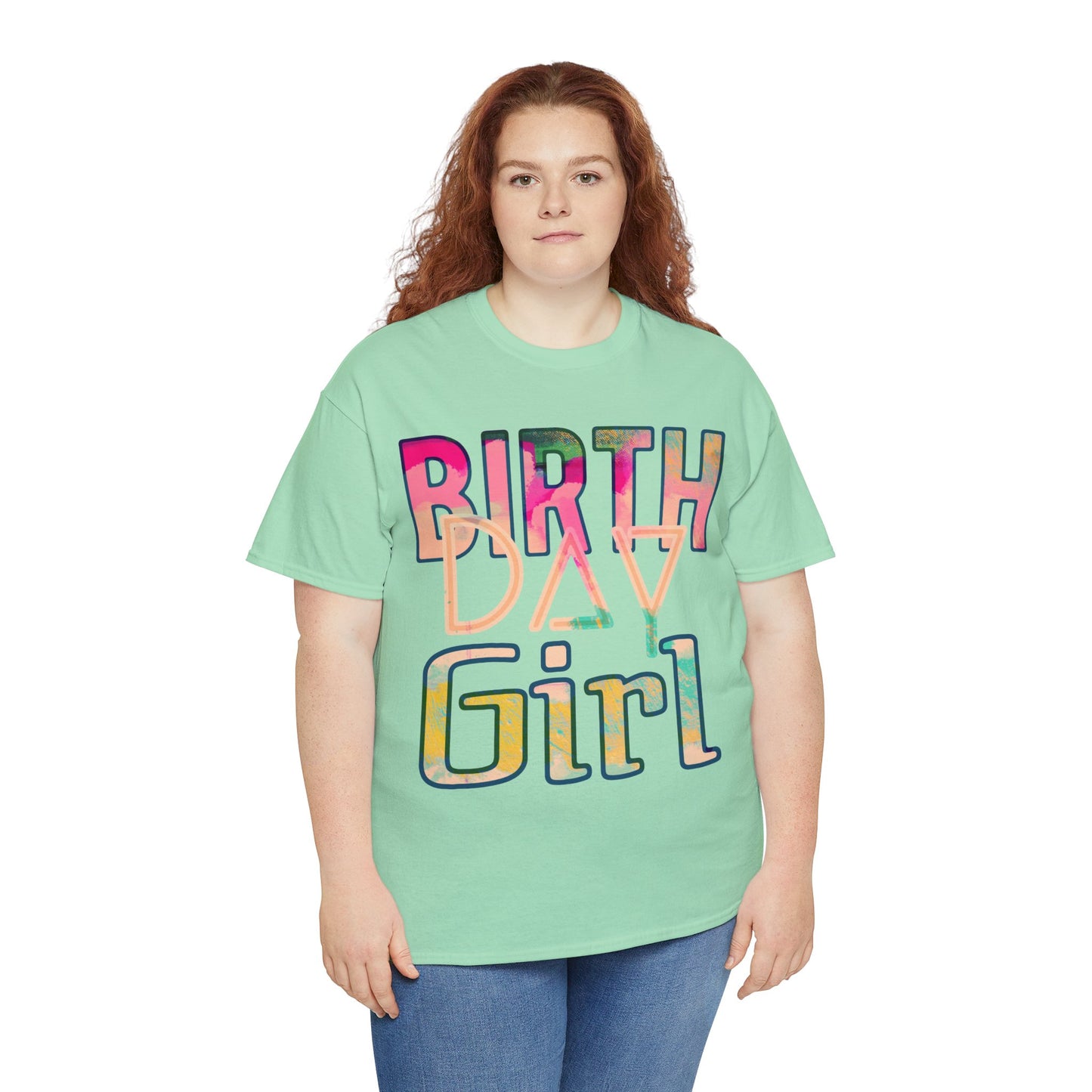 Birthday Girl Pink Street Art Unisex Heavy Cotton Tee