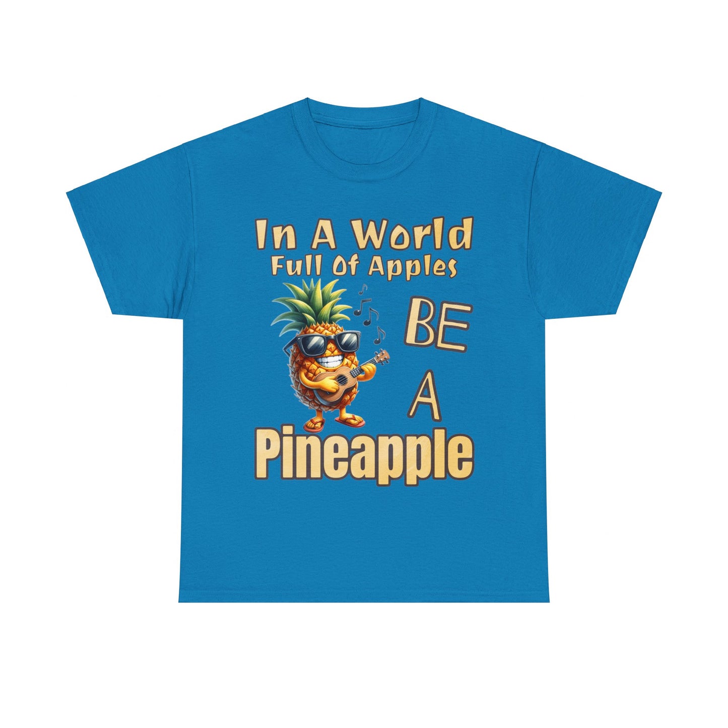 Cool Pineapple Guitar Music Design Unisex Heavy Cotton Tee