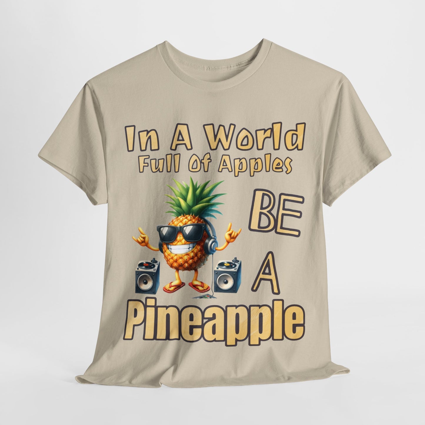 Cool Pineapple With Music & Speakers Unisex Heavy Cotton Tee