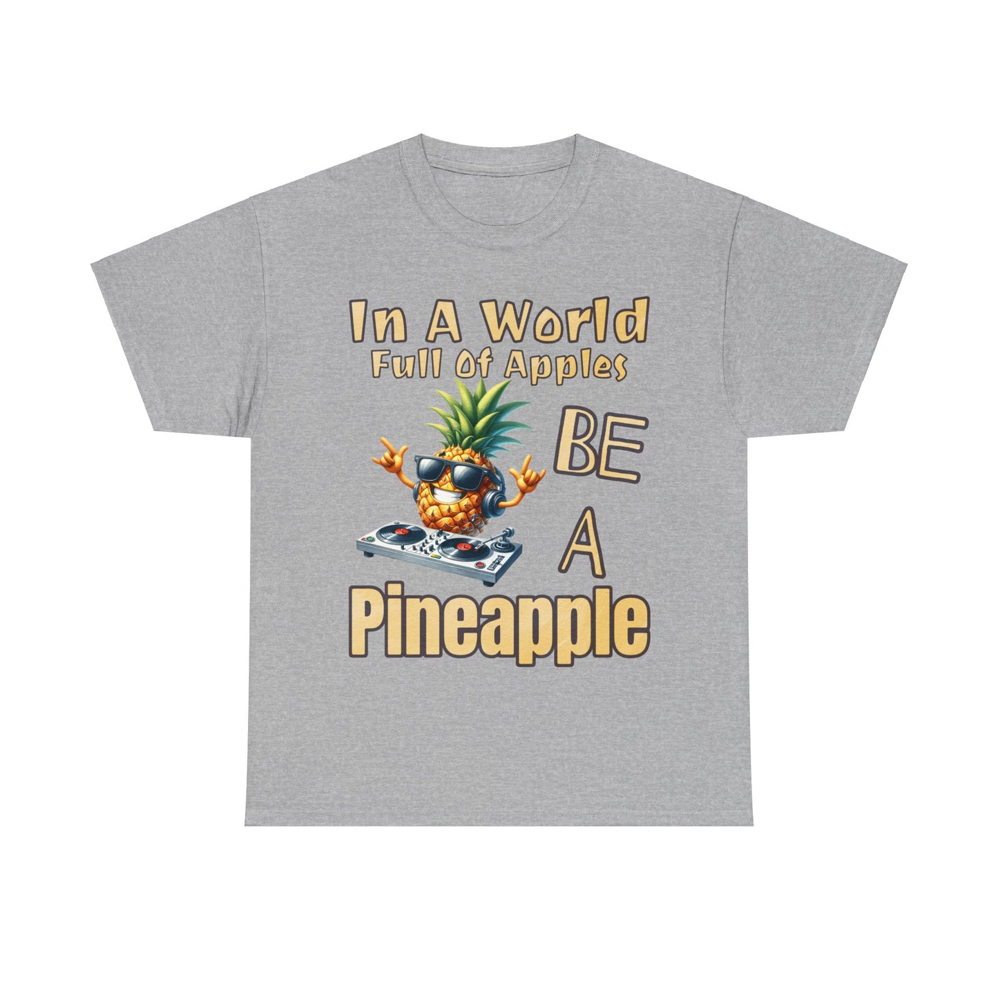 Cool Pineapple DJ Music Decks Unisex Heavy Cotton Tee