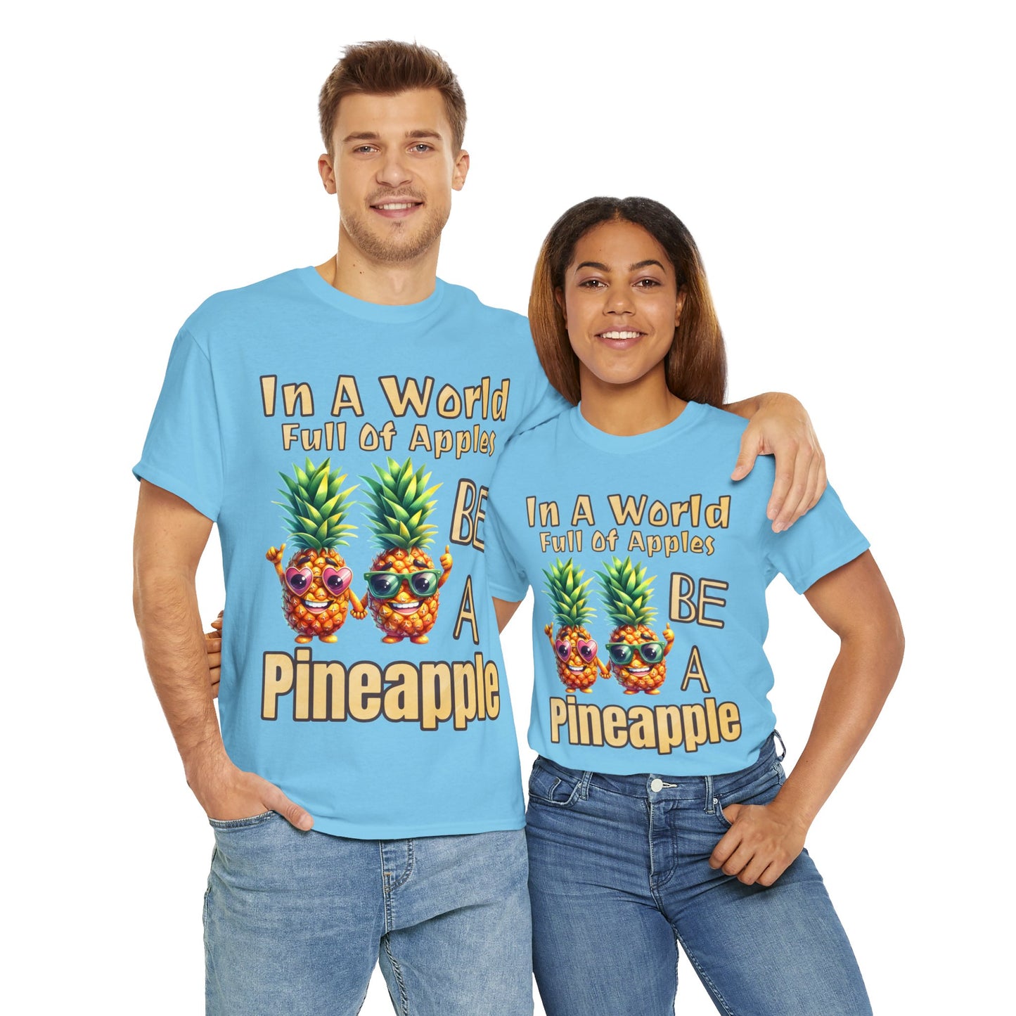 Cool Pineapple Couple Mr & Mrs Unisex Heavy Cotton Tee