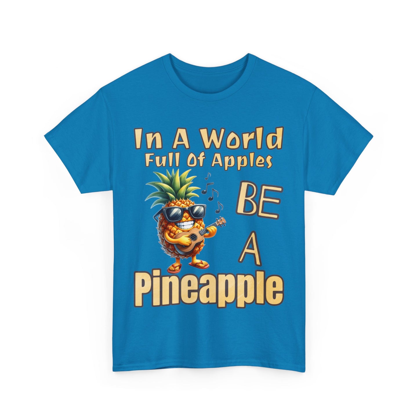 Cool Pineapple Guitar Music Design Unisex Heavy Cotton Tee