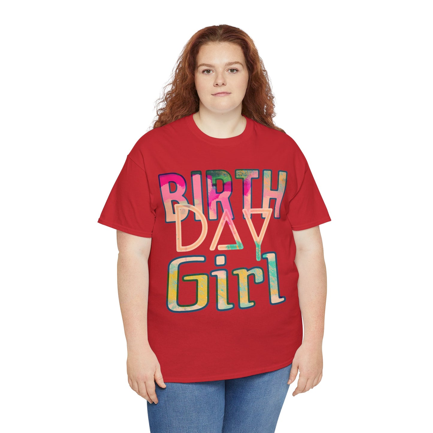 Birthday Girl Pink Street Art Unisex Heavy Cotton Tee