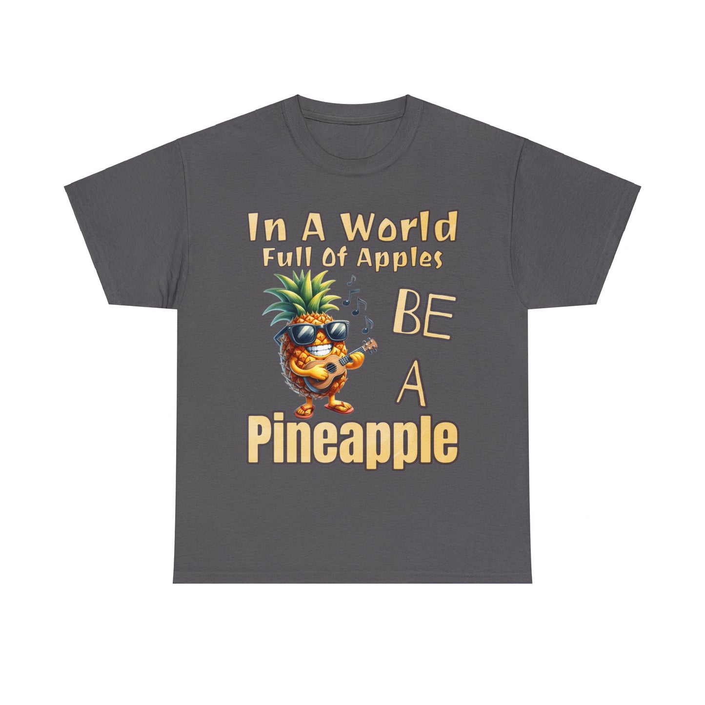 Cool Pineapple Guitar Music Design Unisex Heavy Cotton Tee