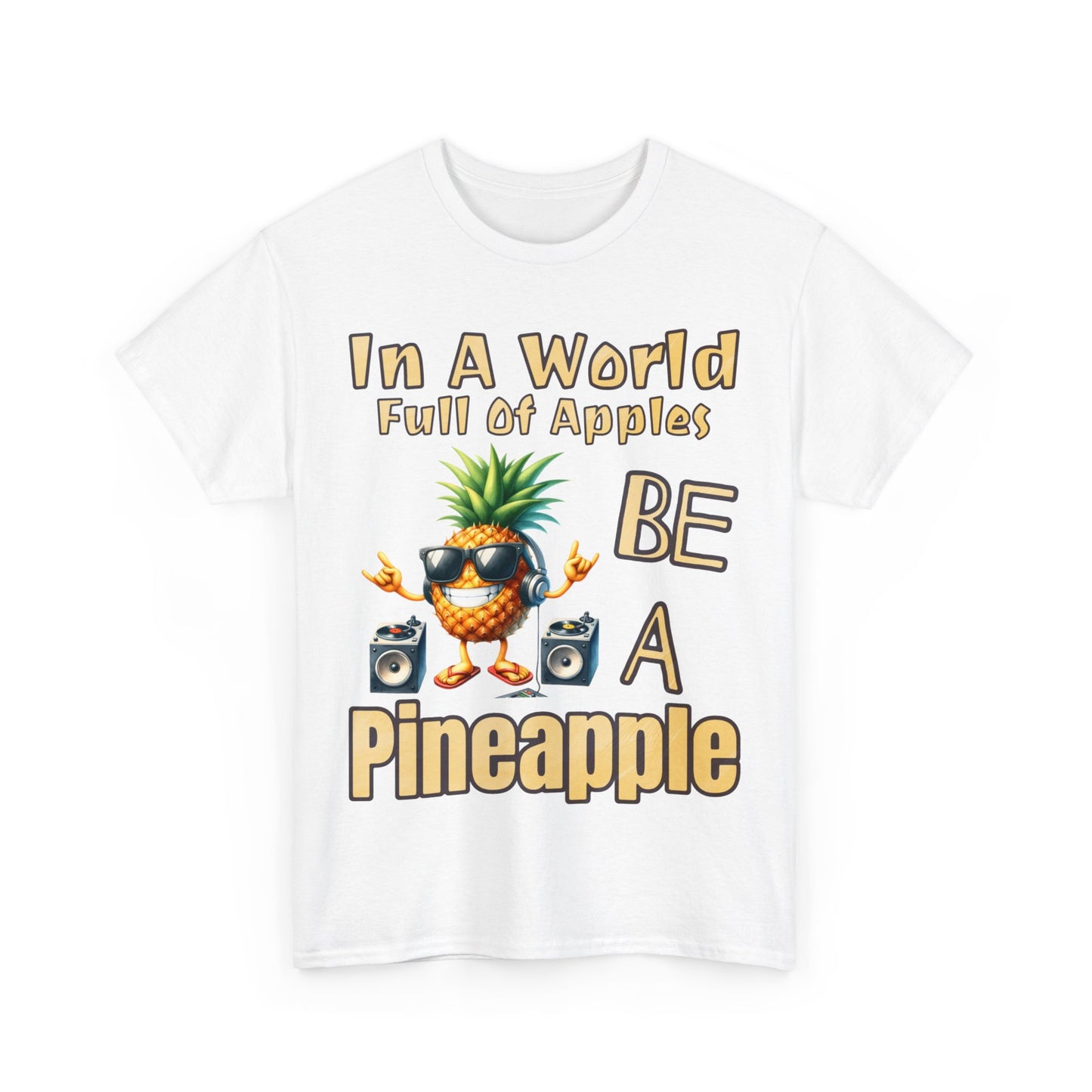 Cool Pineapple With Music & Speakers Unisex Heavy Cotton Tee