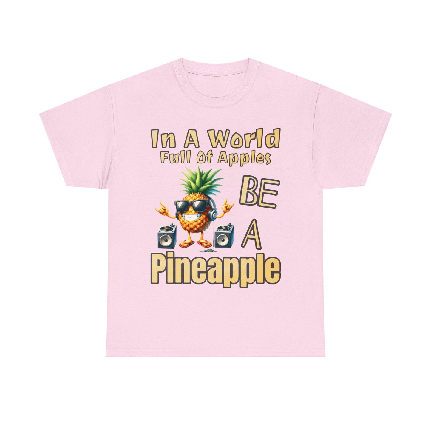 Cool Pineapple With Music & Speakers Unisex Heavy Cotton Tee