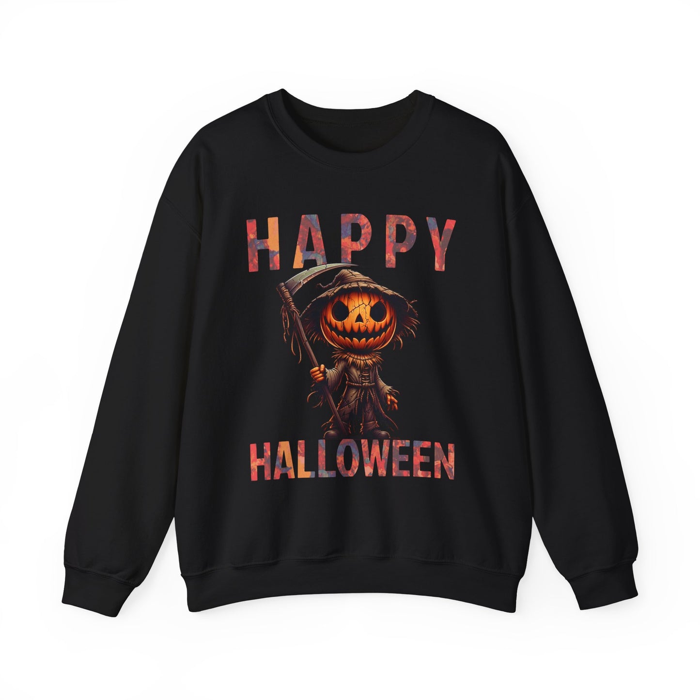 Pumpkin Grim Reaper Scary Creepy Happy Halloween Sweatshirt