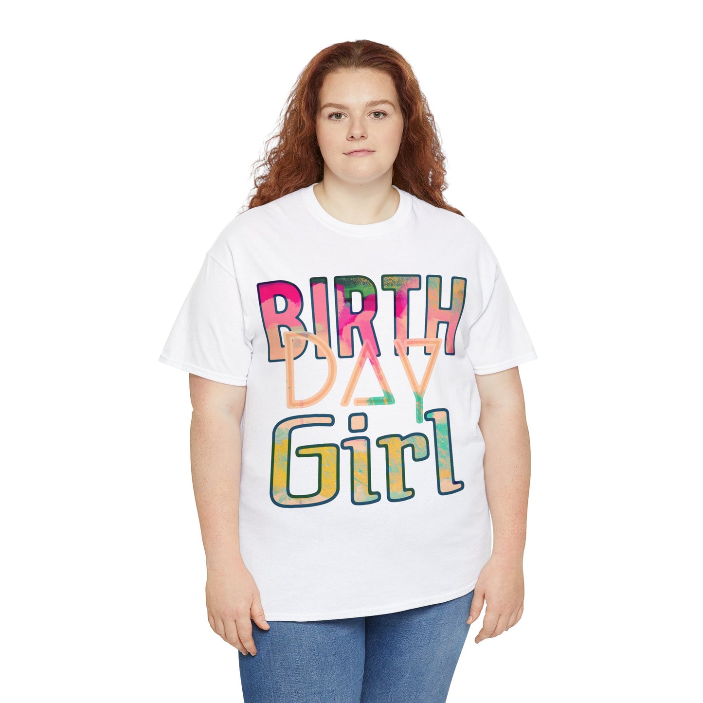 Birthday Girl Pink Street Art Unisex Heavy Cotton Tee