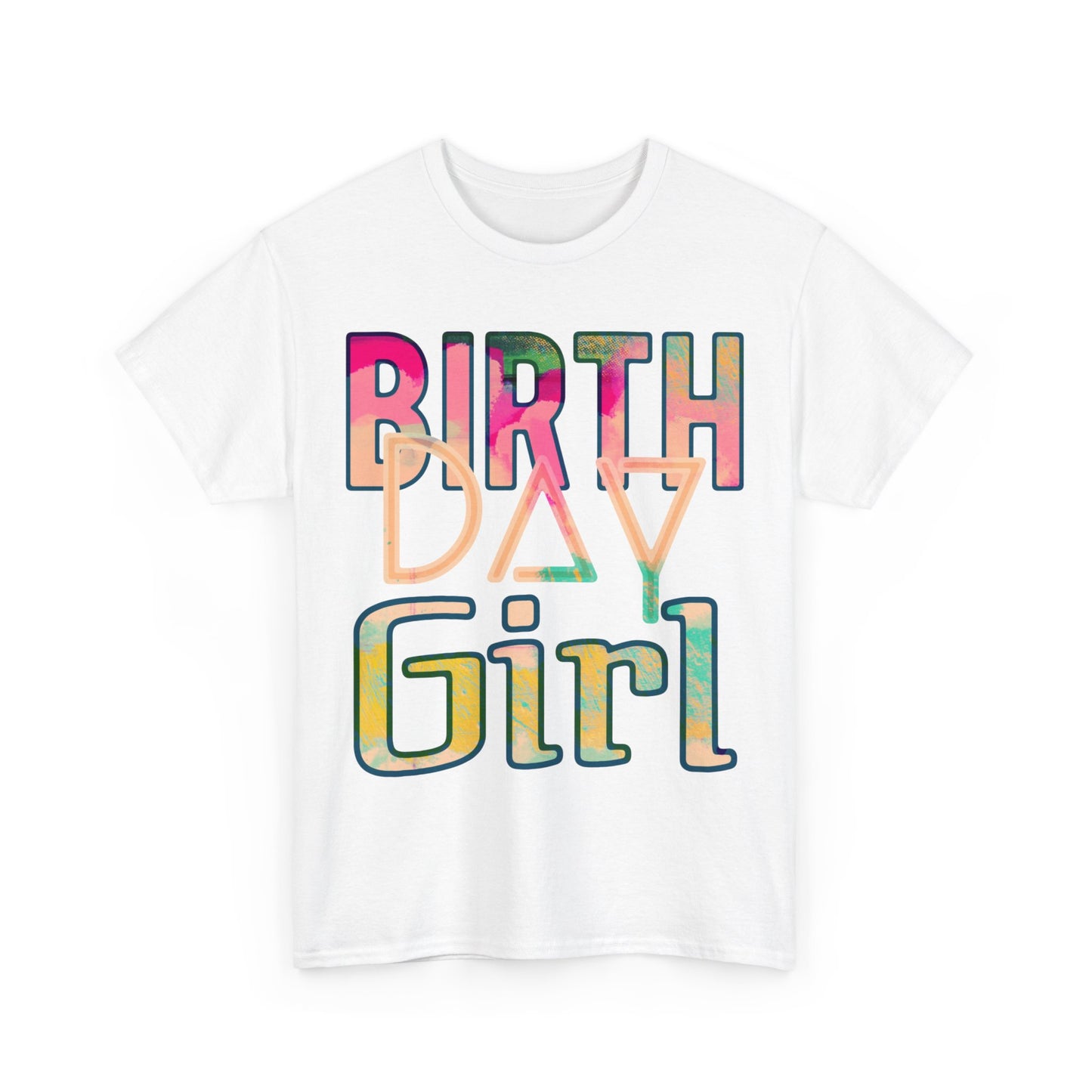 Birthday Girl Pink Street Art Unisex Heavy Cotton Tee