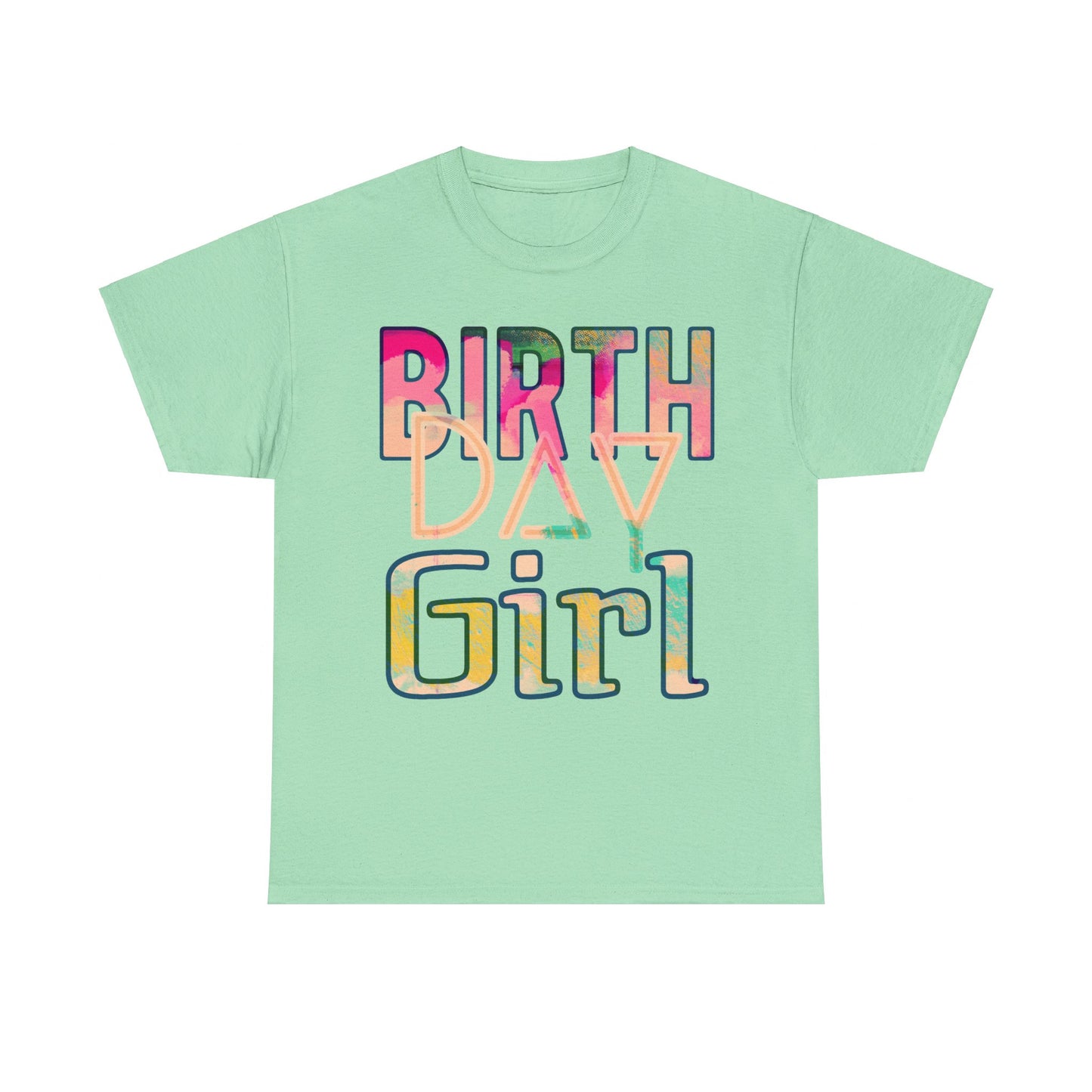 Birthday Girl Pink Street Art Unisex Heavy Cotton Tee