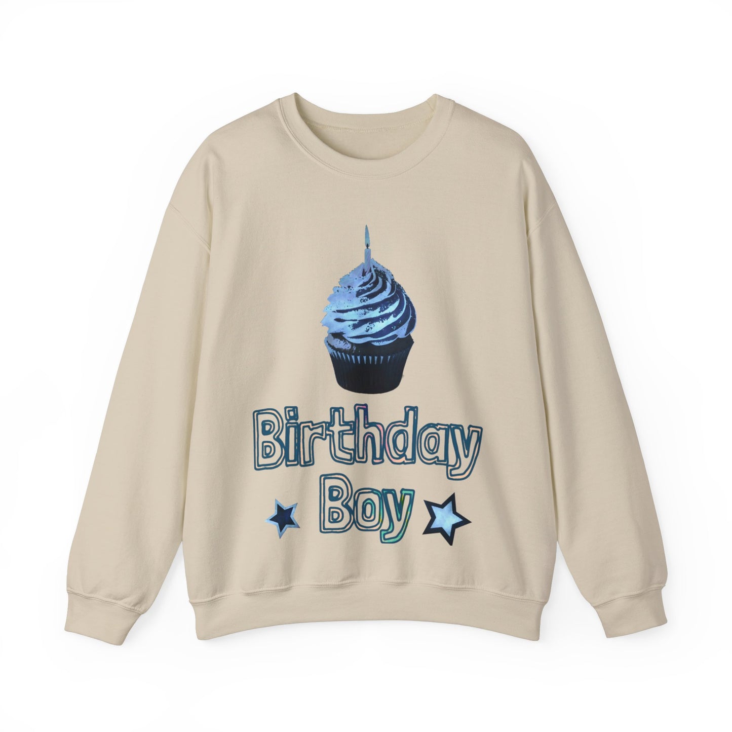 Birthday Boy Blue Cupcake Grunge look Unisex Heavy Blend™ Crewneck Sweatshirt