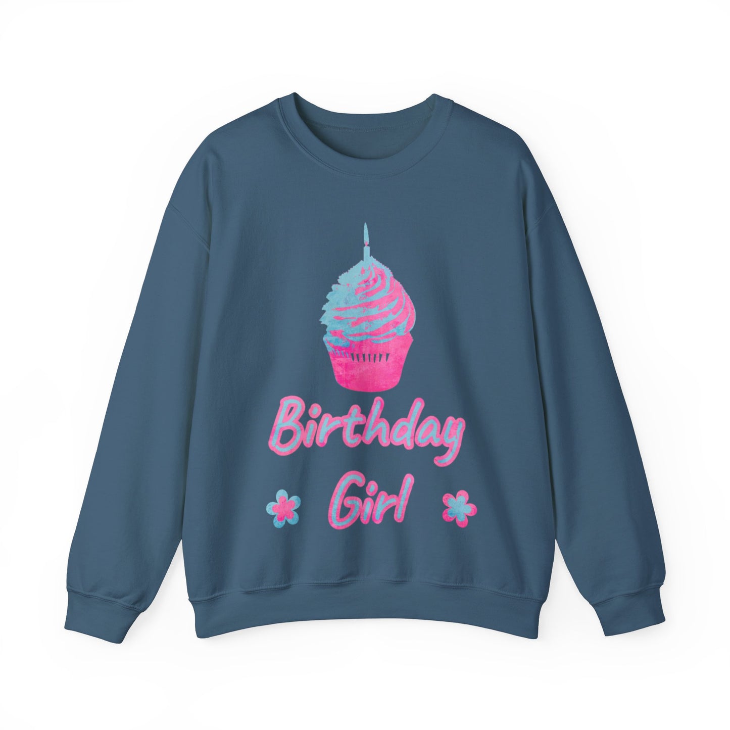 Birthday Girl Blue and Pink Unisex Heavy Blend™ Crewneck Sweatshirt