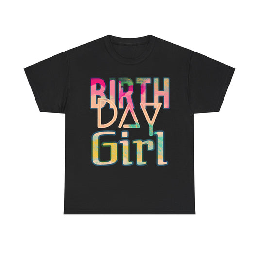 Birthday Girl Pink Street Art Unisex Heavy Cotton Tee