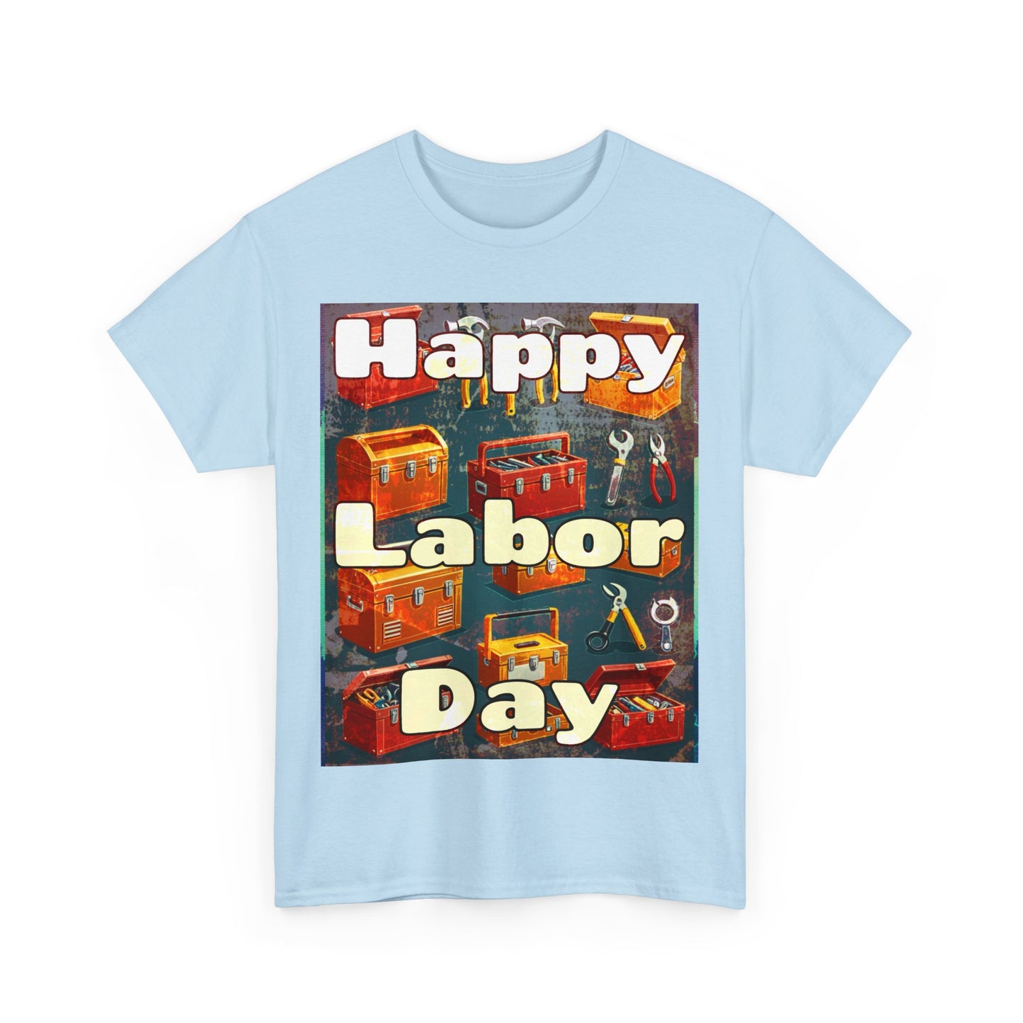 Happy Labor Day Celebrations Grunge Unisex Heavy Cotton Tee