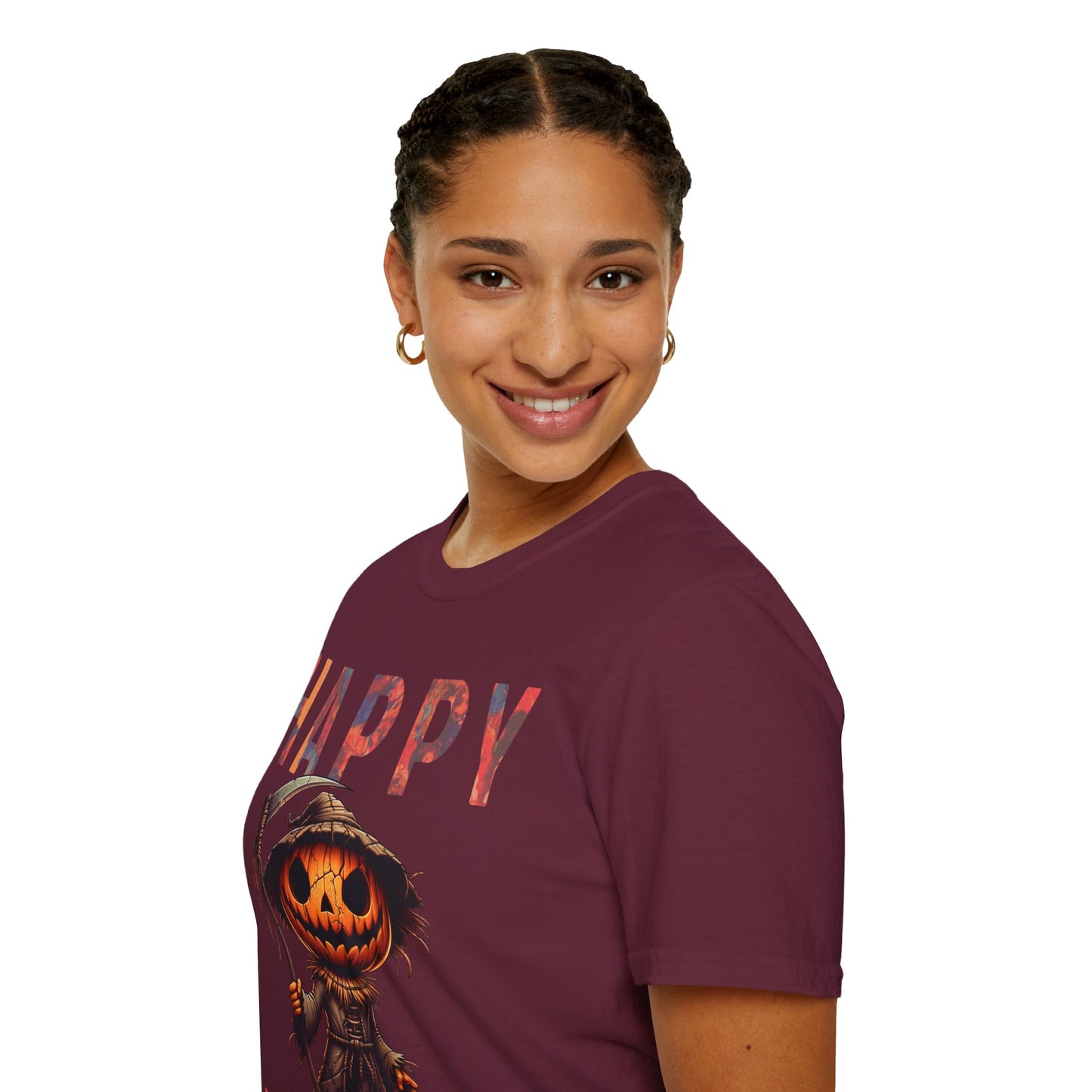 Pumpkin Grim Reaper Scary Creepy Festive Happy Halloween T-Shirt