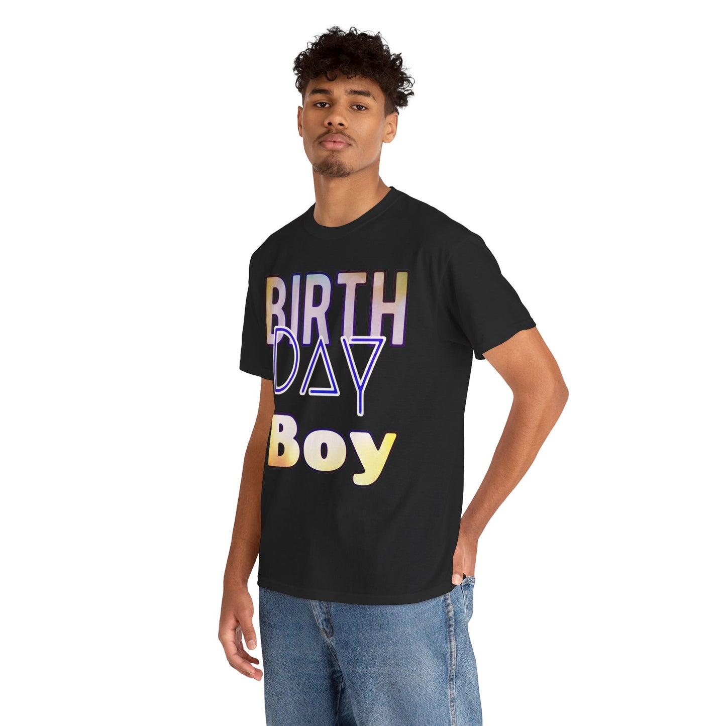 Birthday Boy Gold & Blue Unisex Heavy Cotton Tee