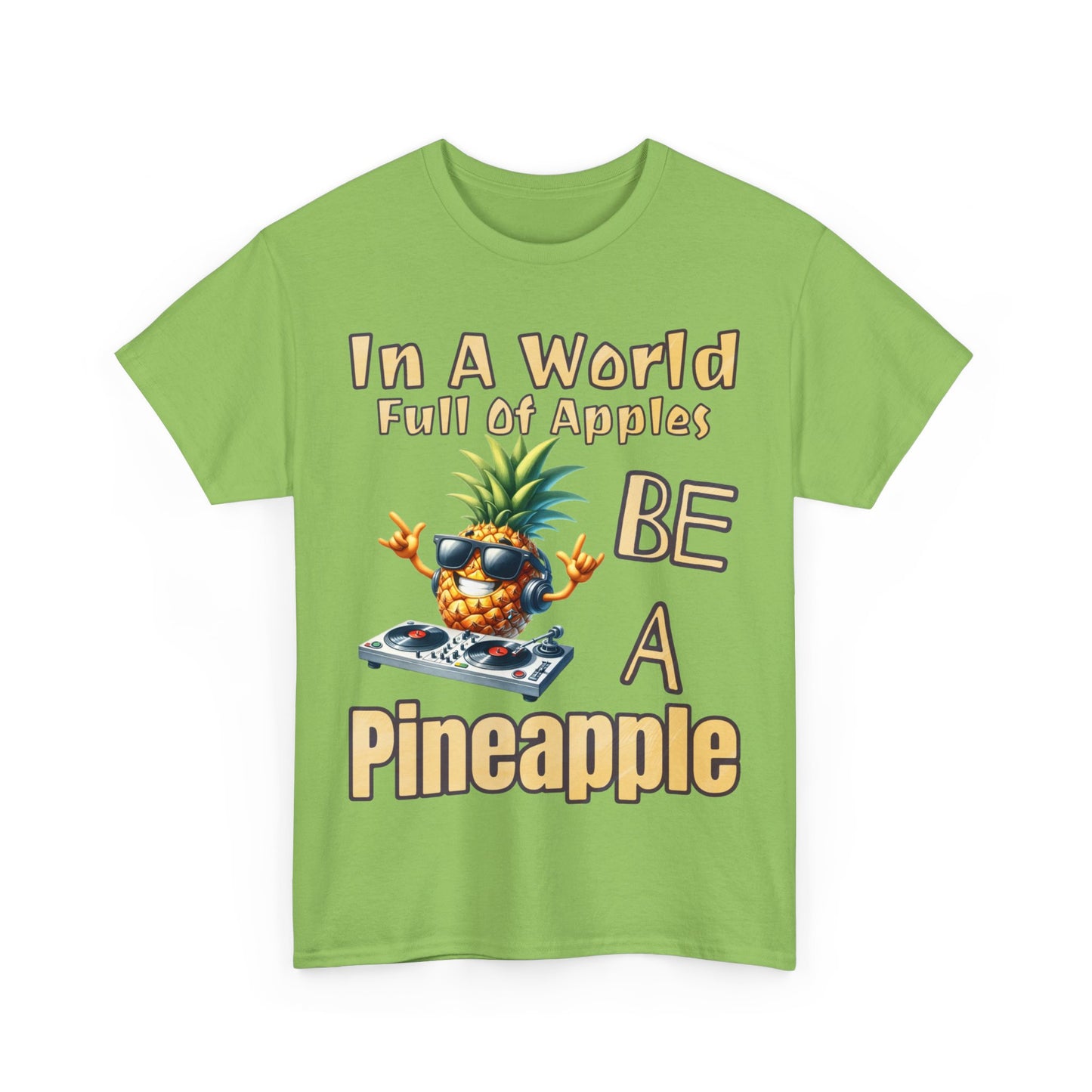 Cool Pineapple DJ Music Decks Unisex Heavy Cotton Tee