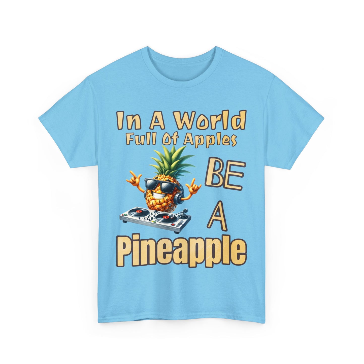 Cool Pineapple DJ Music Decks Unisex Heavy Cotton Tee